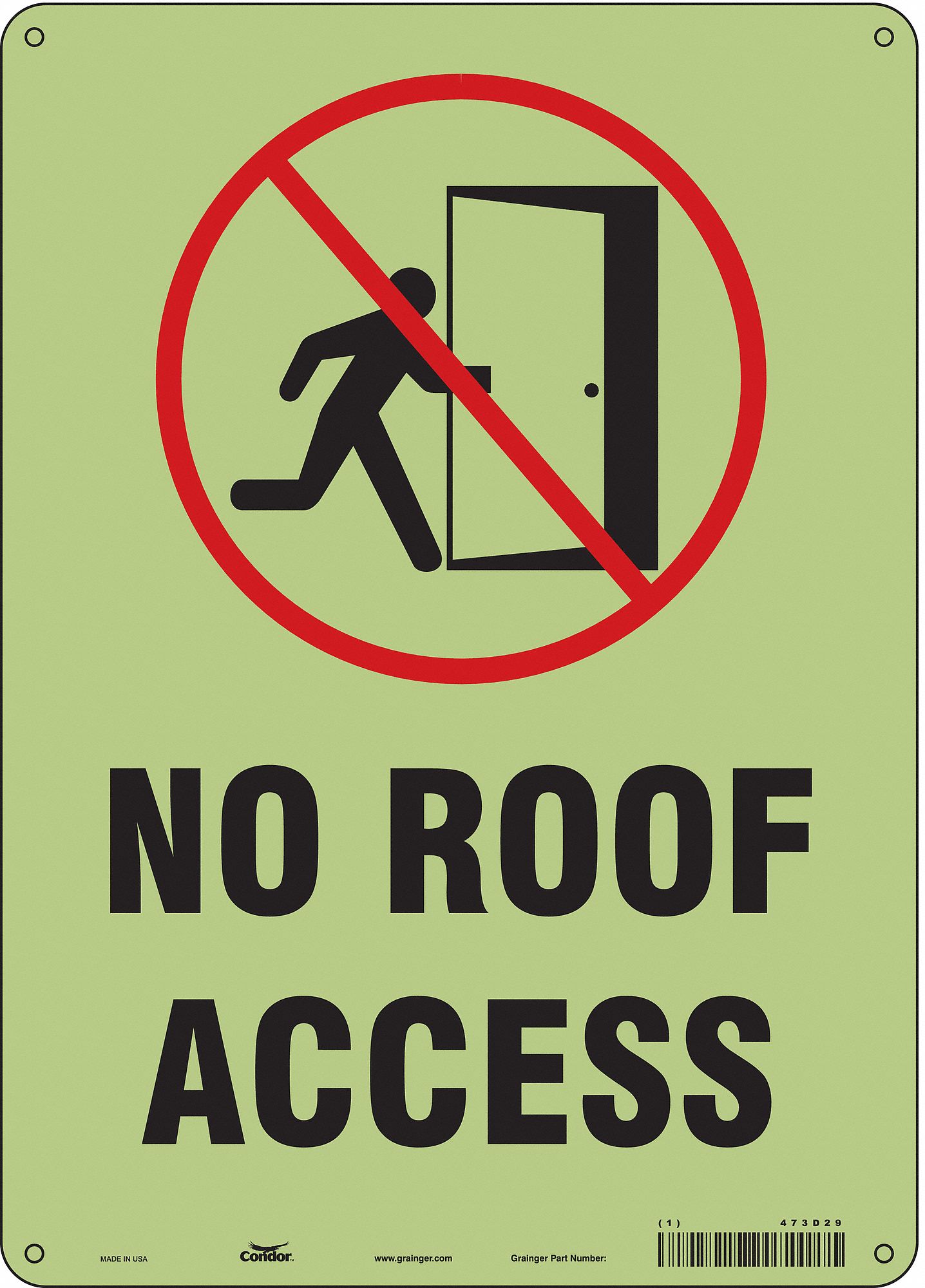 Safety Sign: Polyethylene, Mounting Holes Sign Mounting, 14 in x 10 in Nominal Sign Size