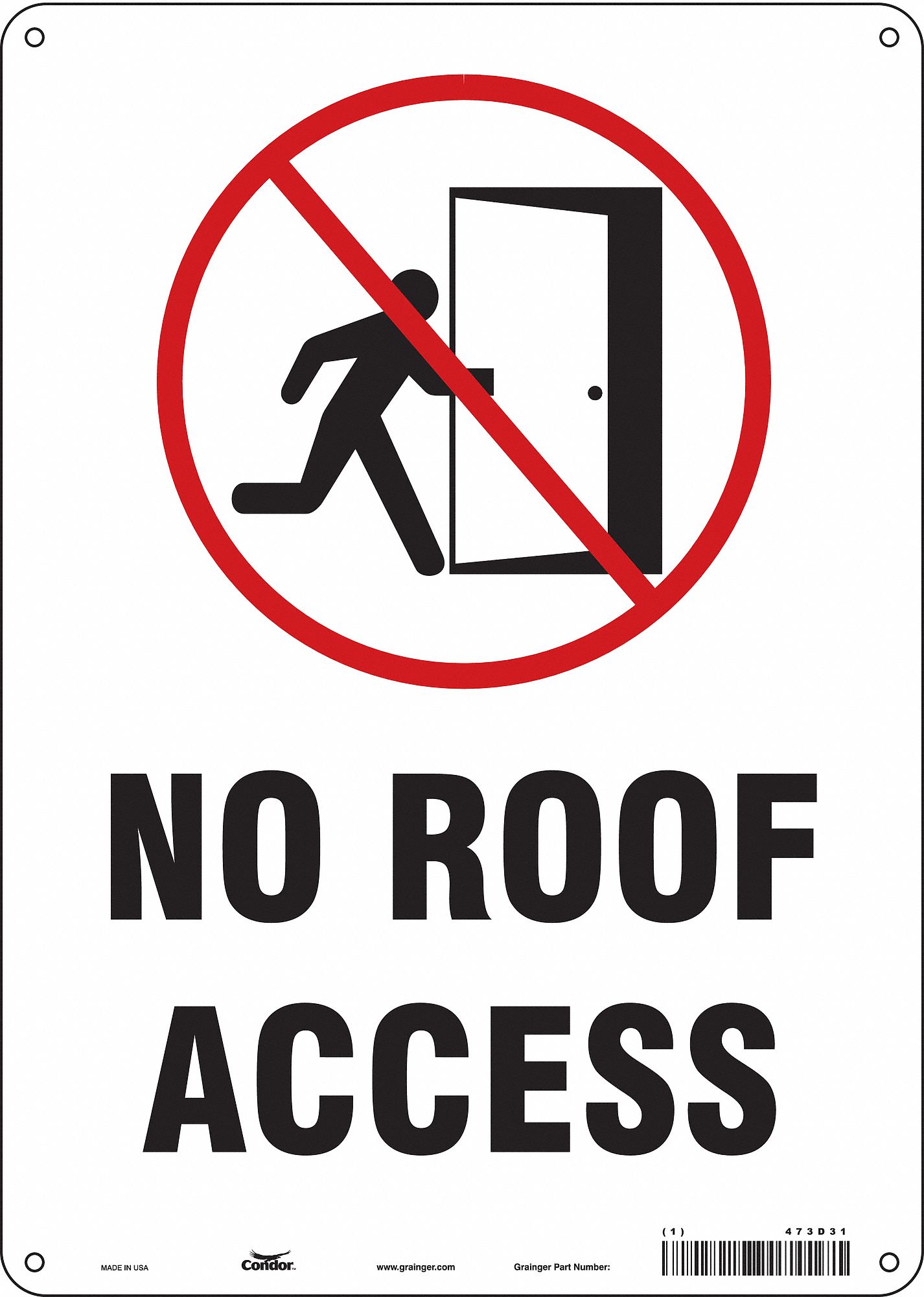 Safety Sign: Polyethylene, Mounting Holes Sign Mounting, 14 in x 10 in Nominal Sign Size