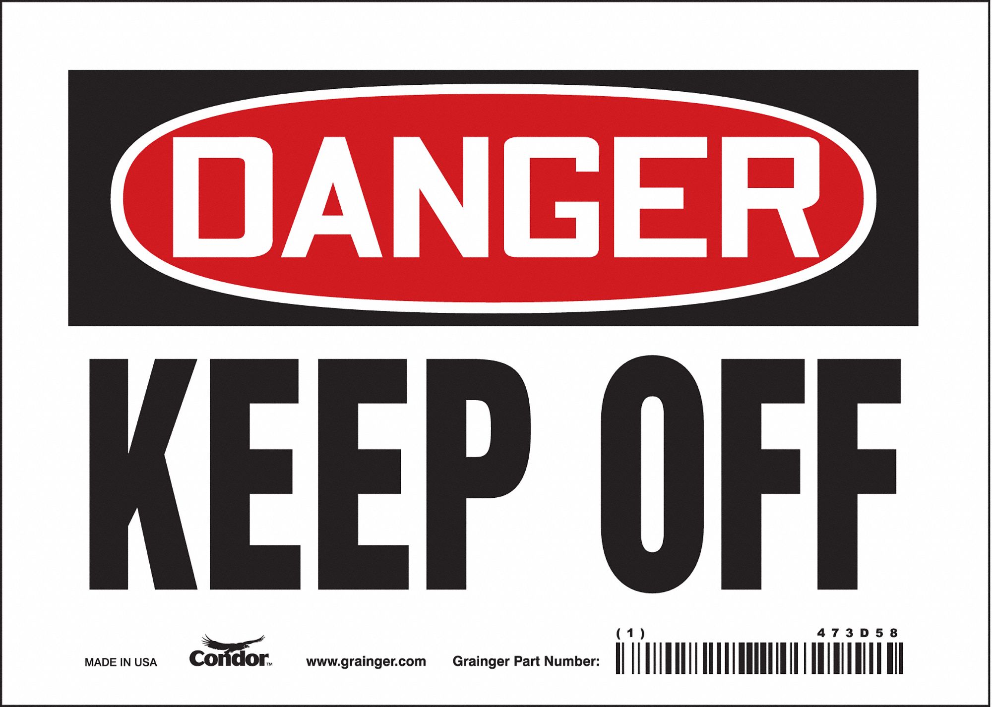 Safety Sign: Vinyl, Adhesive Sign Mounting, 5 in x 7 in Nominal Sign Size, Not Retroreflective