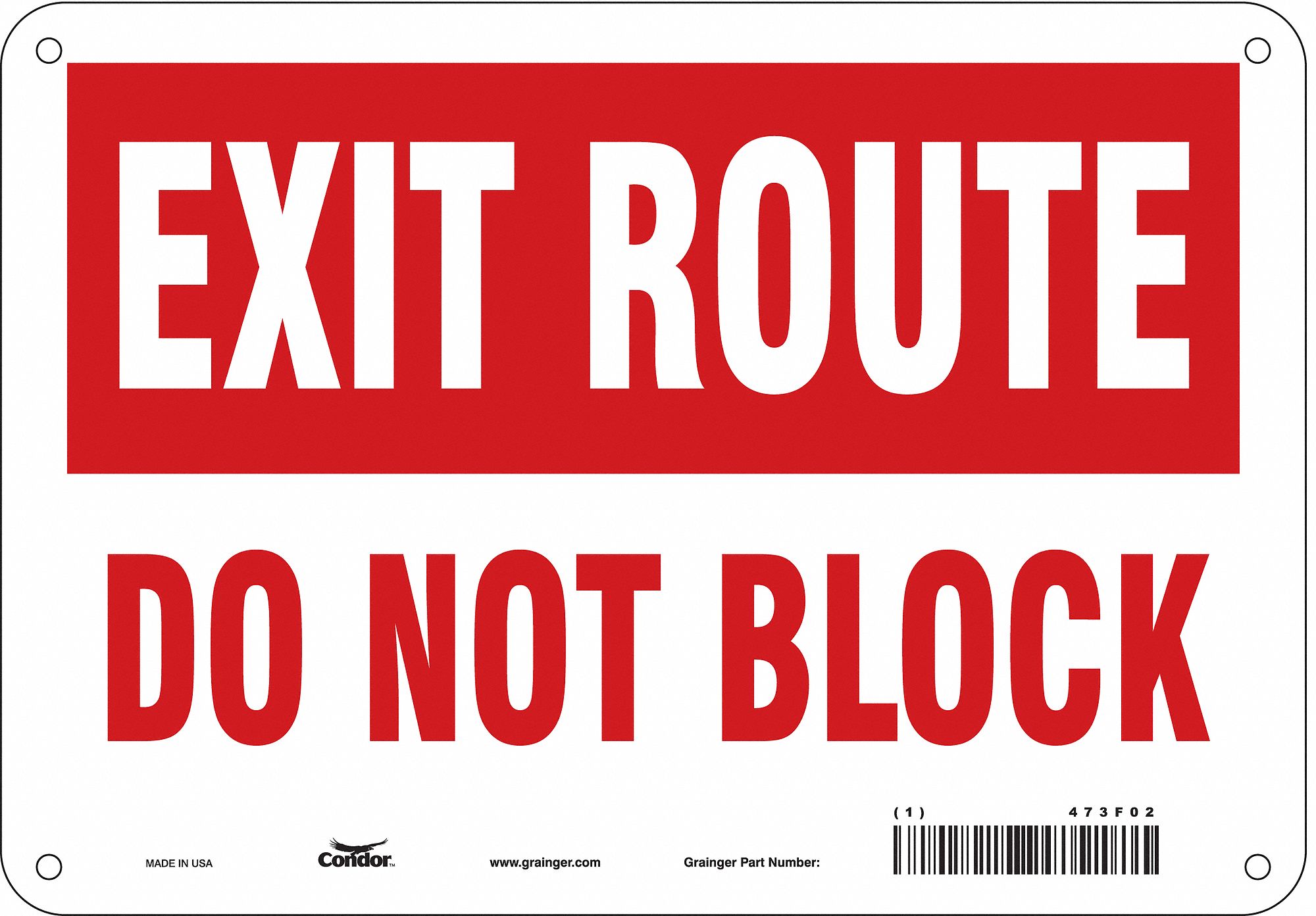Safety Sign: Polyethylene, Mounting Holes Sign Mounting, 7 in x 10 in Nominal Sign Size