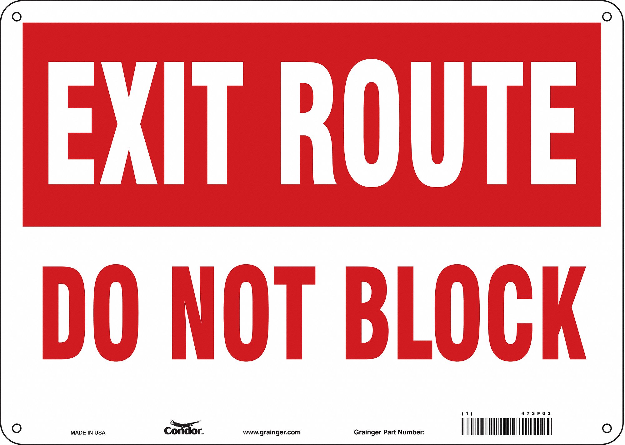 Safety Sign: Polyethylene, Mounting Holes Sign Mounting, 10 in x 14 in Nominal Sign Size