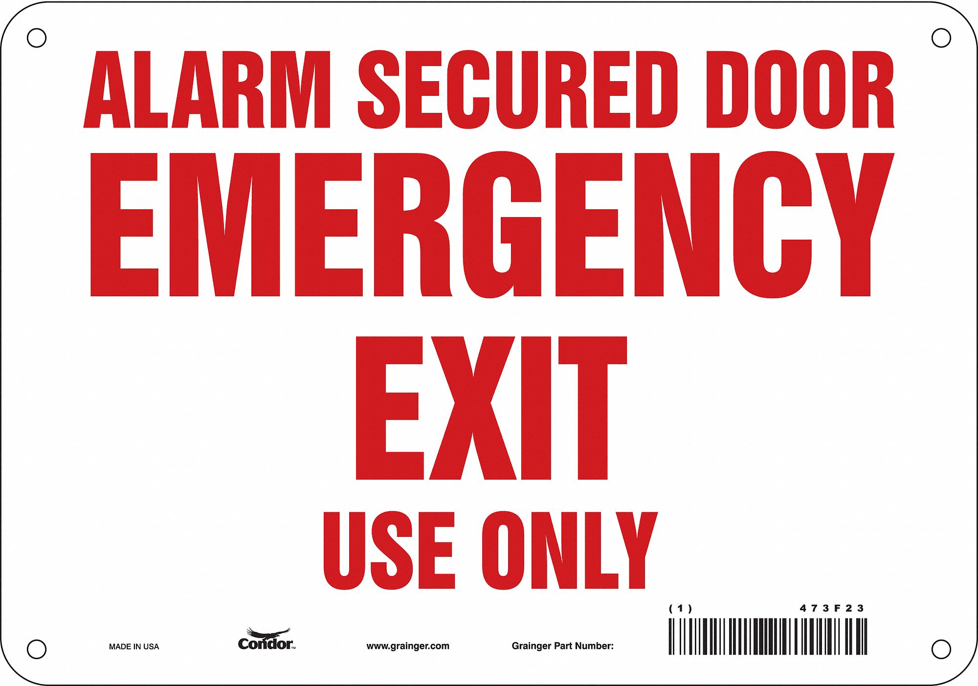 Safety Sign: Polyethylene, Mounting Holes Sign Mounting, 7 in x 10 in Nominal Sign Size