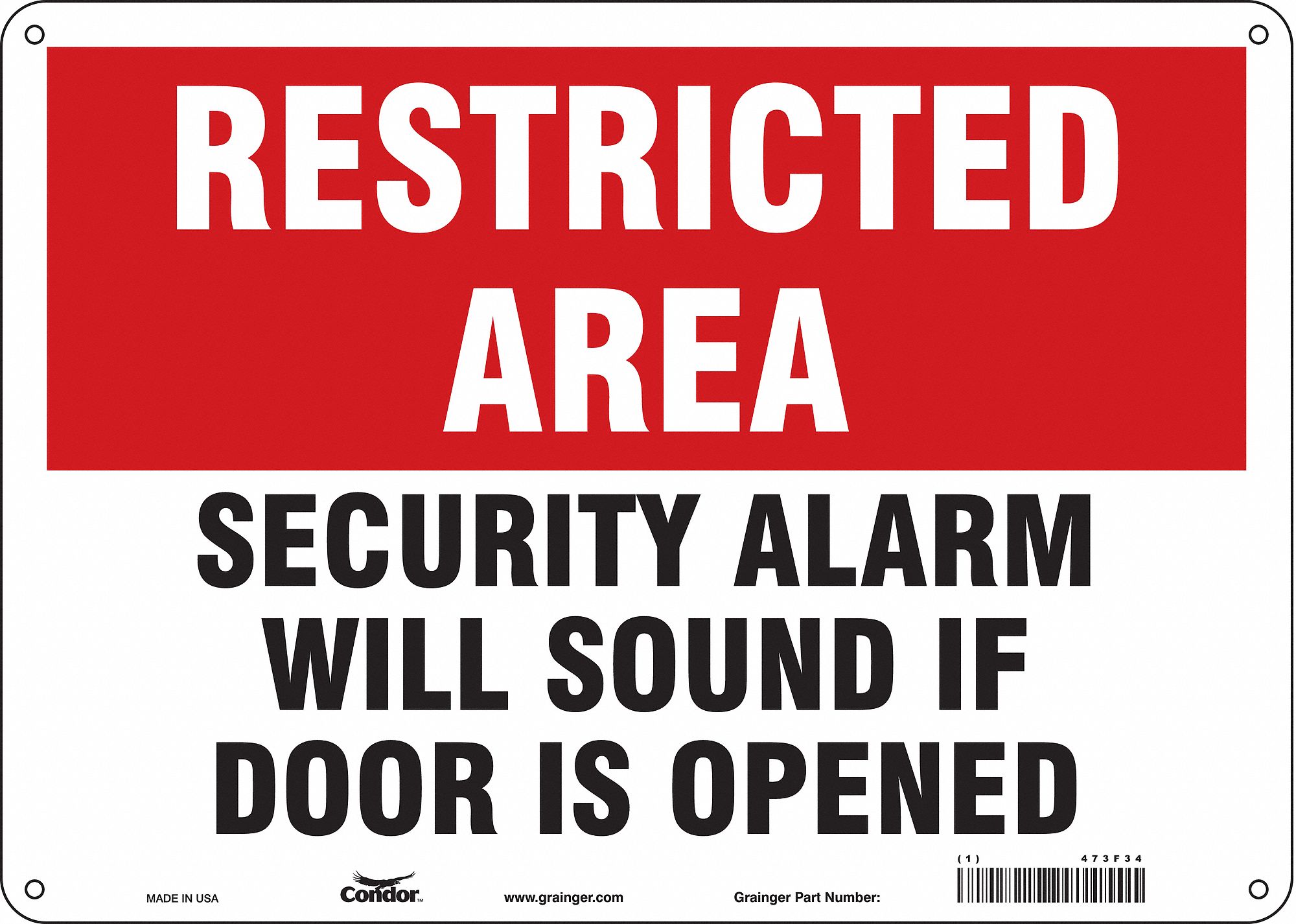 Safety Sign, 10 in x 14 in, Aluminum