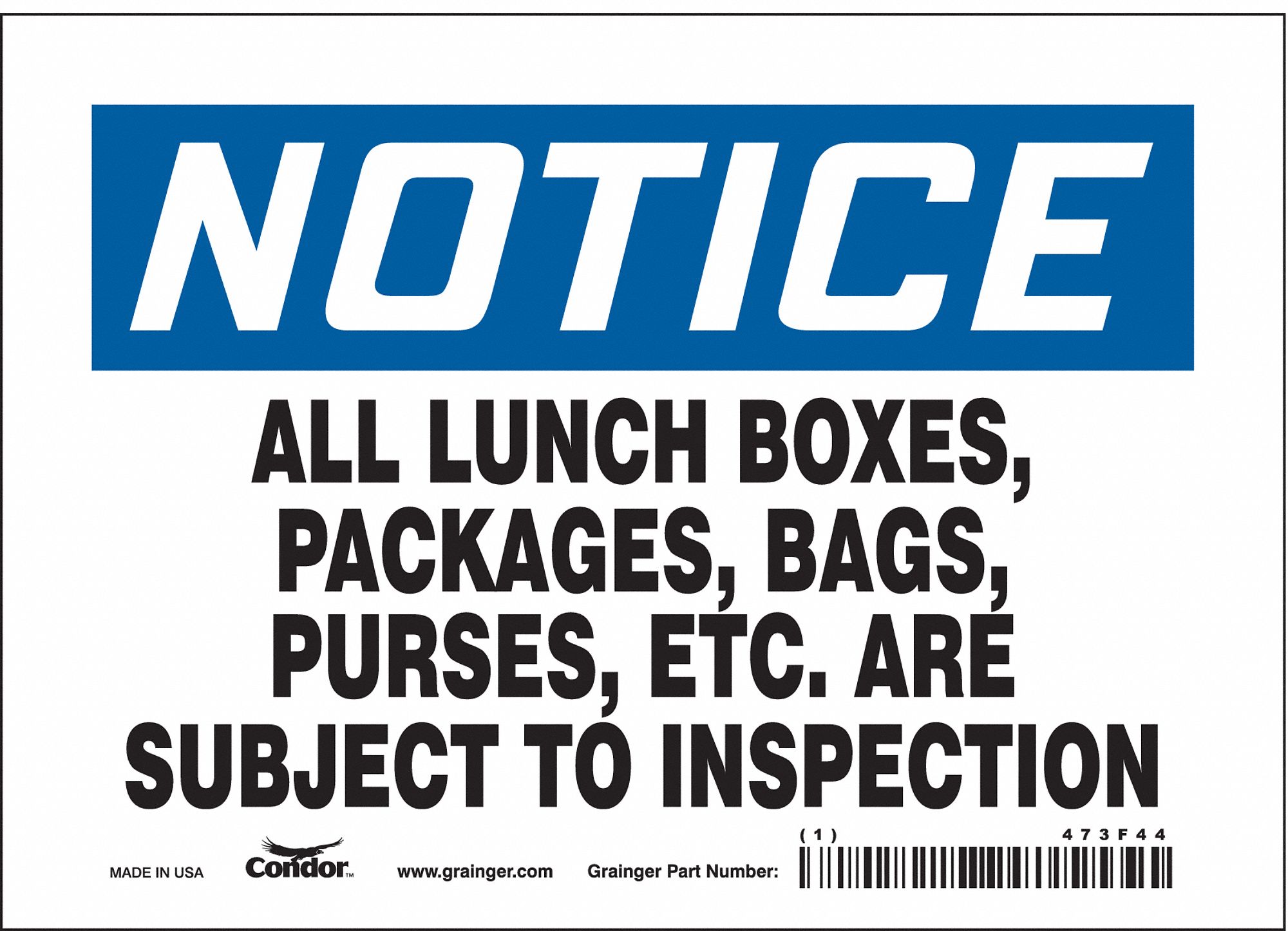 Safety Sign: Vinyl, Adhesive Sign Mounting, 5 in x 7 in Nominal Sign Size, Not Retroreflective