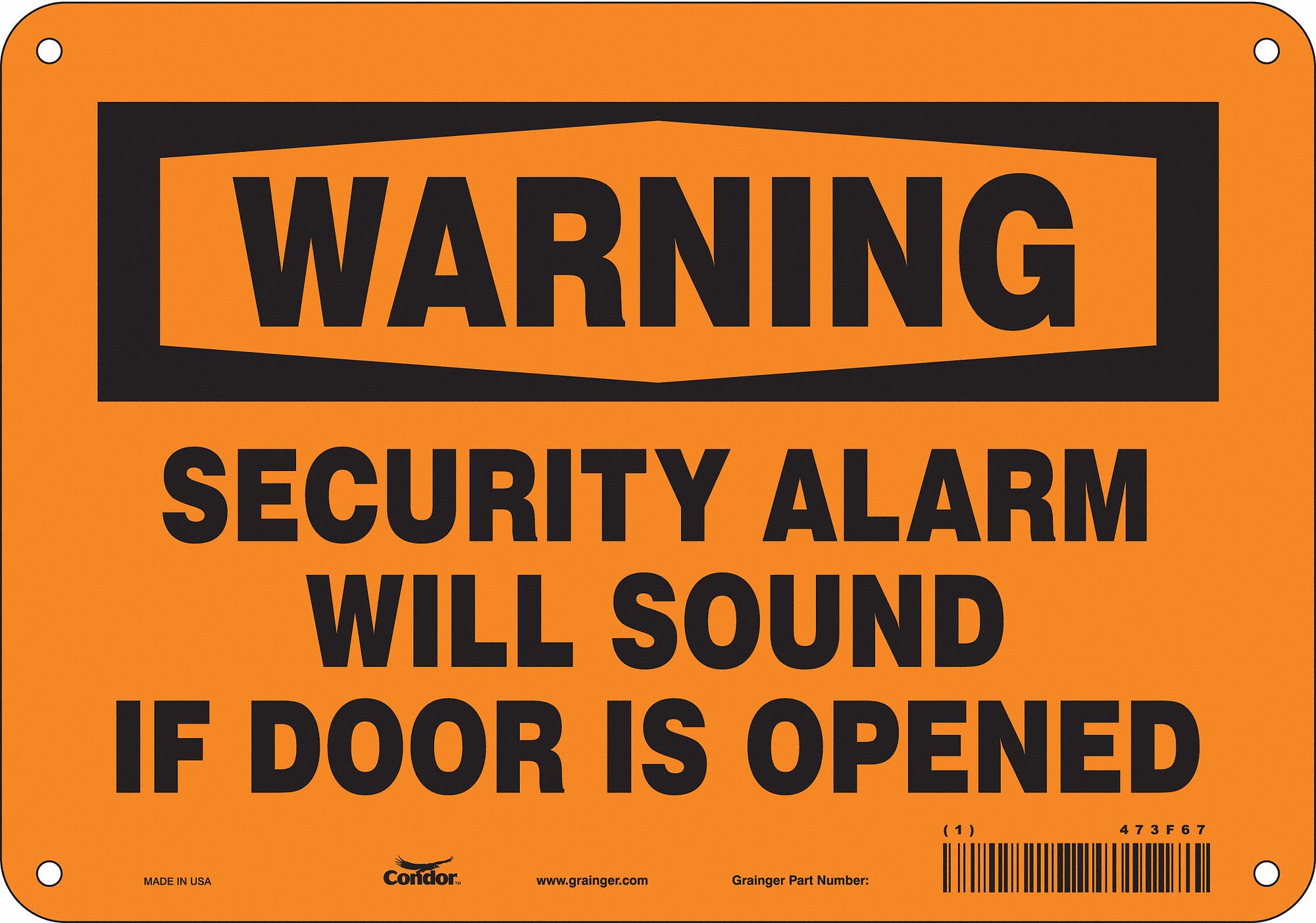 Safety Sign: Polyethylene, Mounting Holes Sign Mounting, 7 in x 10 in Nominal Sign Size, Warning