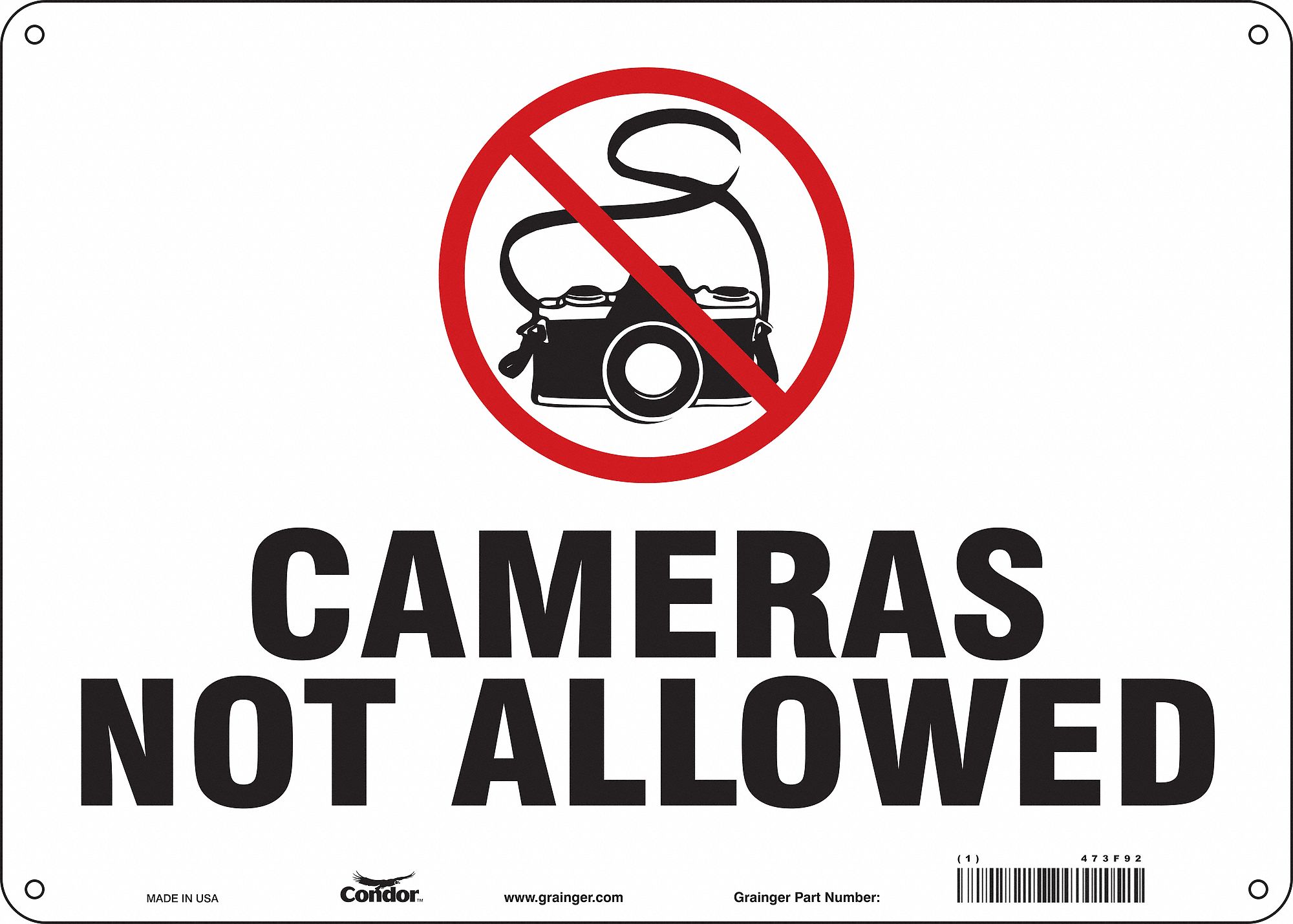 Safety Sign: Polyethylene, Mounting Holes Sign Mounting, 10 in x 14 in Nominal Sign Size, No Header