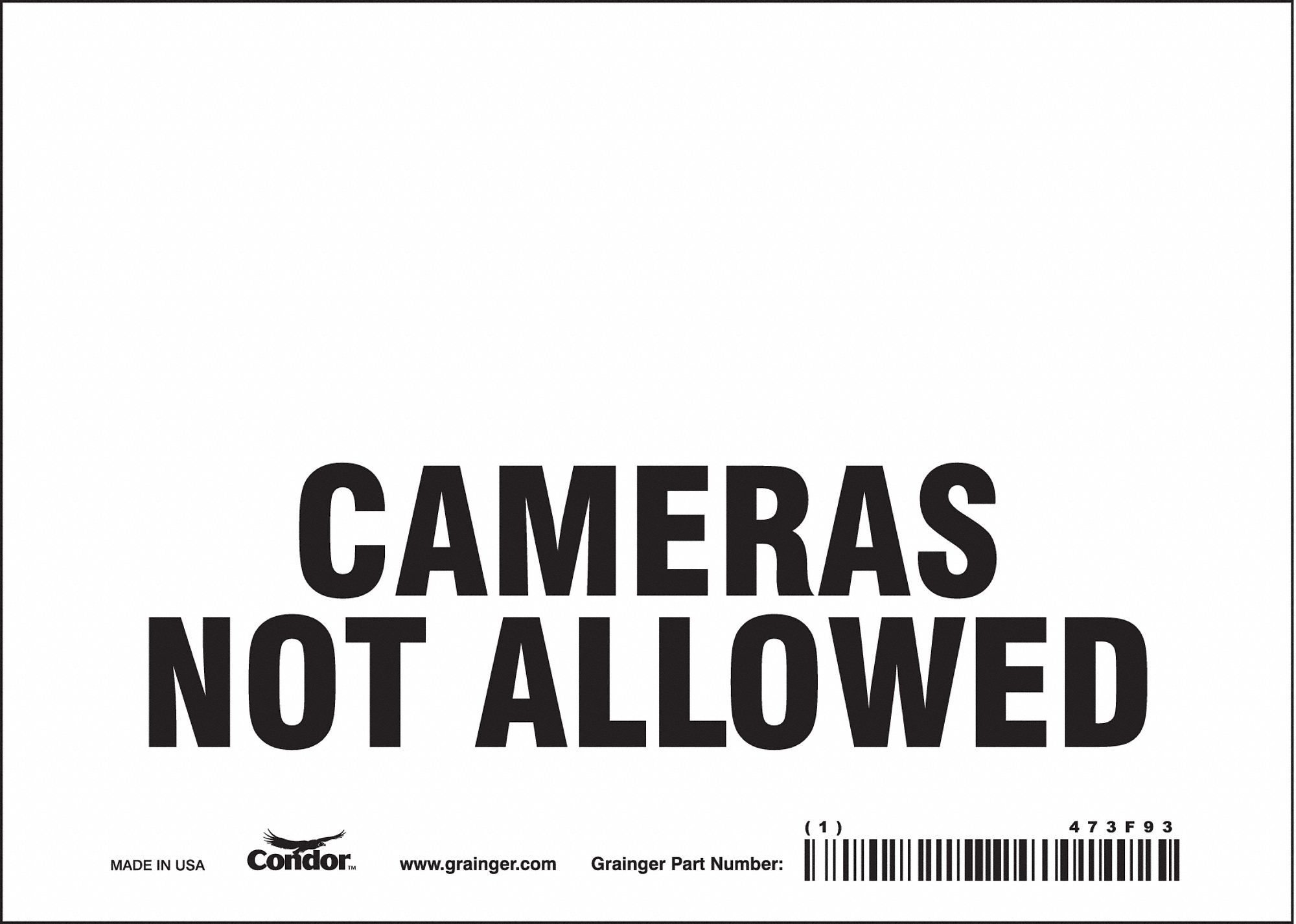 Safety Sign: Vinyl, Adhesive Sign Mounting, 5 in x 7 in Nominal Sign Size, Not Retroreflective