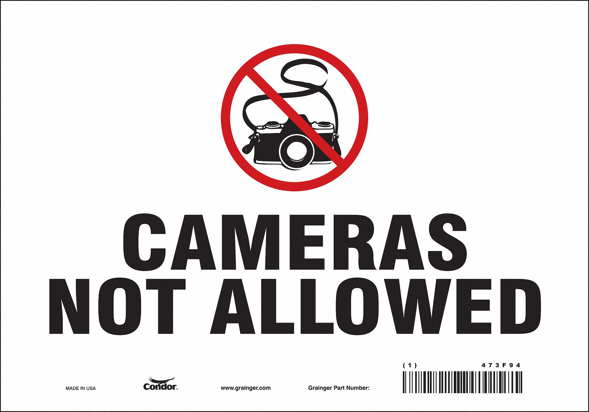 Safety Sign: Vinyl, Adhesive Sign Mounting, 7 in x 10 in Nominal Sign Size, Not Retroreflective
