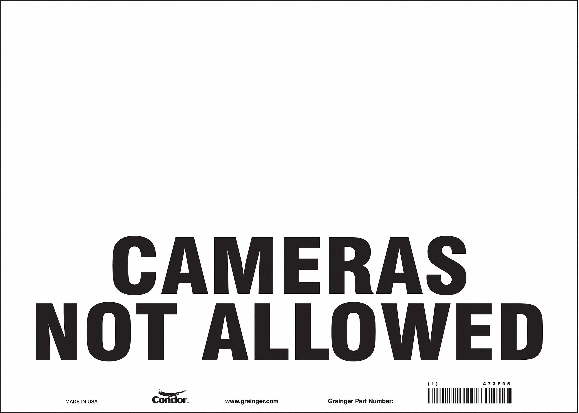 Safety Sign: Vinyl, Adhesive Sign Mounting, 10 in x 14 in Nominal Sign Size, Not Retroreflective