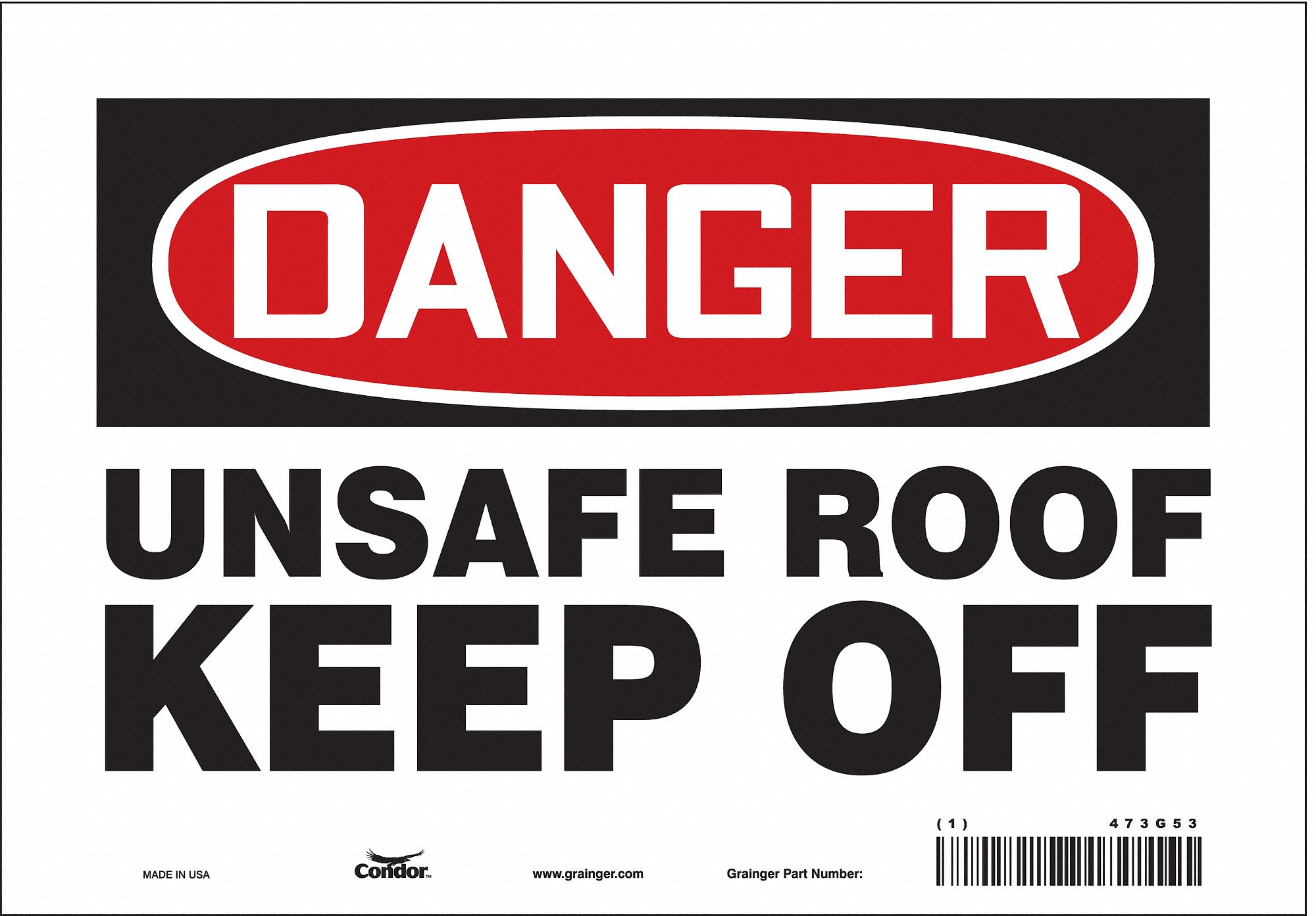Safety Sign: Vinyl, Adhesive Sign Mounting, 7 in x 10 in Nominal Sign Size, Not Retroreflective