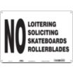 No Loitering Soliciting Skateboards Rollerblades Signs