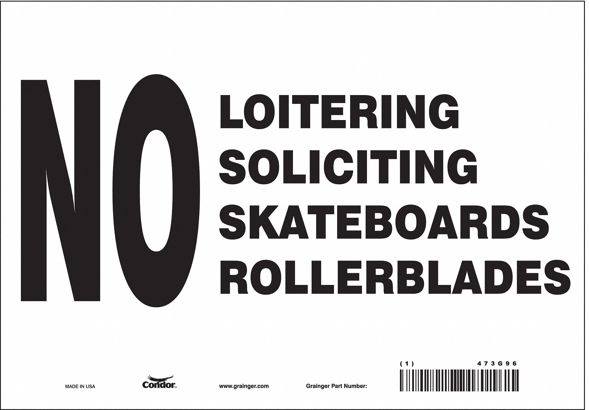 Safety Sign: Vinyl, Adhesive Sign Mounting, 7 in x 10 in Nominal Sign Size, Not Retroreflective