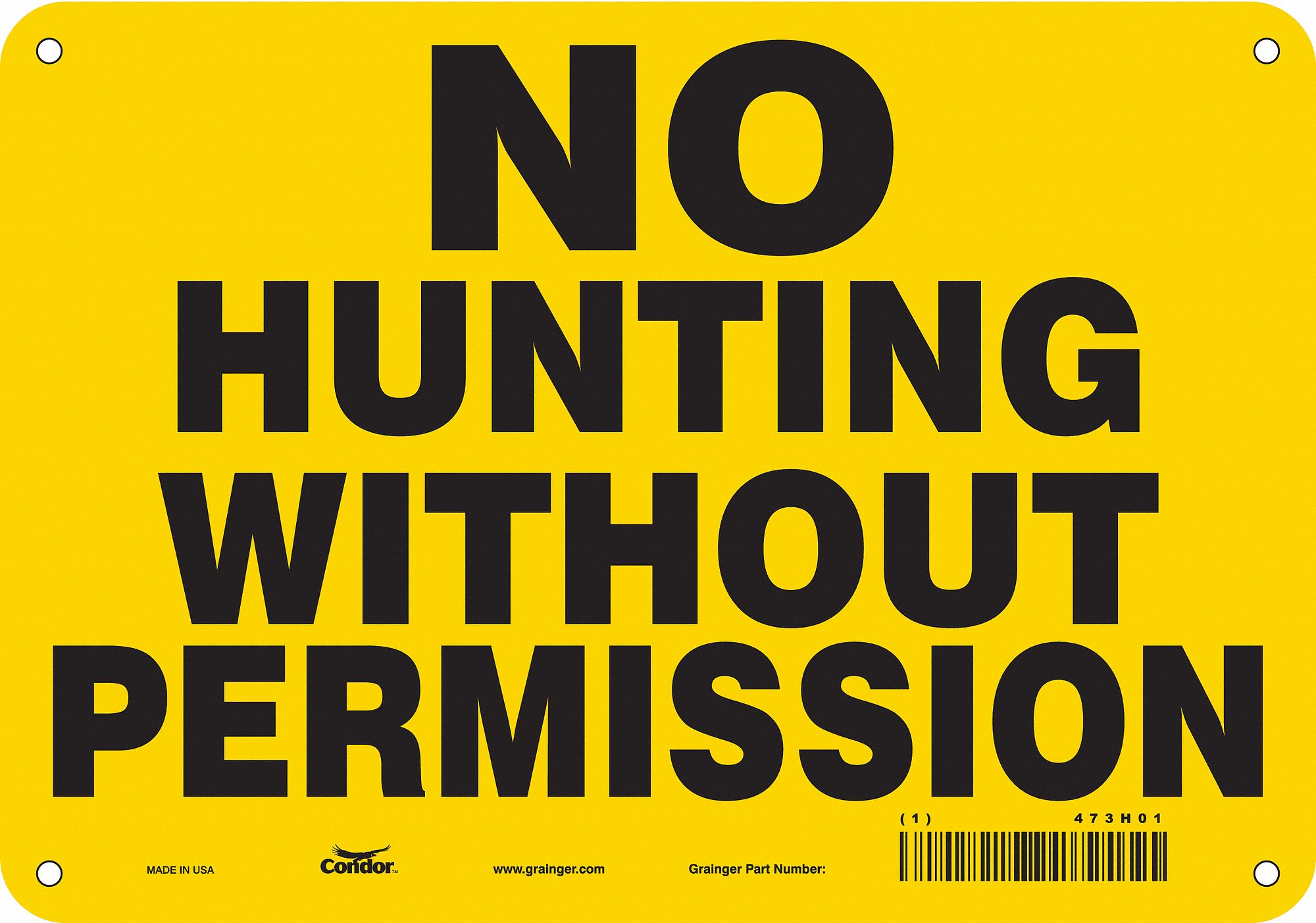 Safety Sign: Polyethylene, Mounting Holes Sign Mounting, 7 in x 10 in Nominal Sign Size