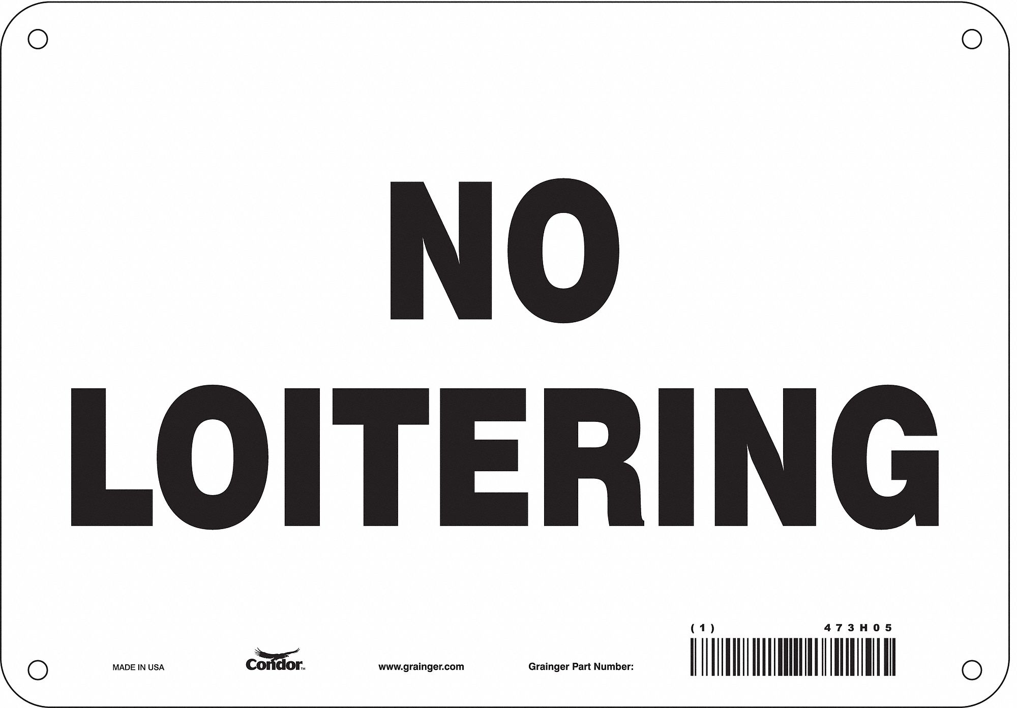 Safety Sign: Aluminum, Mounting Holes Sign Mounting, 7 in x 10 in Nominal Sign Size, 0.032 in Thick