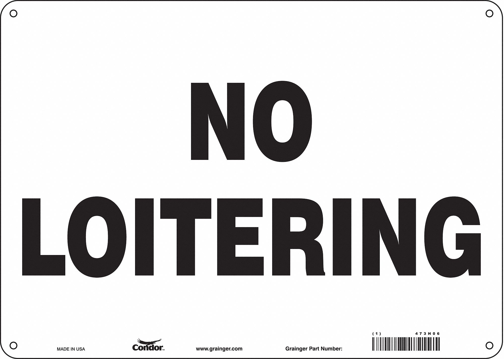 Safety Sign: Aluminum, Mounting Holes Sign Mounting, 10 in x 14 in Nominal Sign Size, 0.032 in Thick