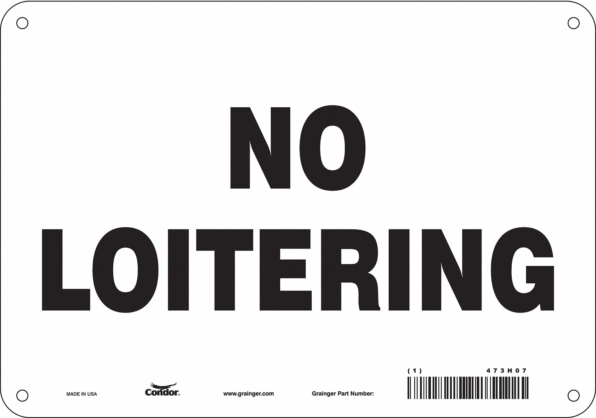 Safety Sign: Polyethylene, Mounting Holes Sign Mounting, 7 in x 10 in Nominal Sign Size, No Header