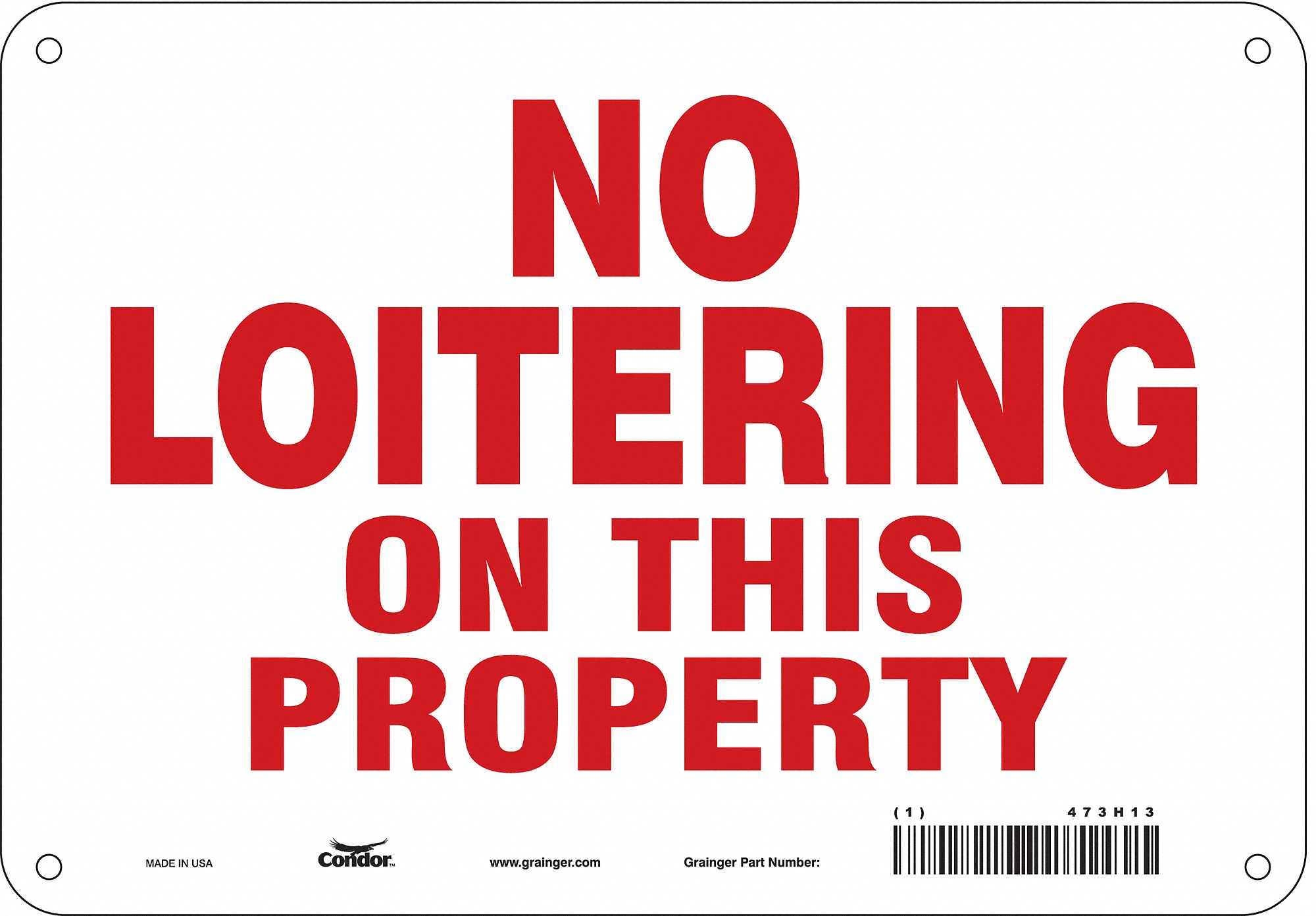 Safety Sign: Polyethylene, Mounting Holes Sign Mounting, 7 in x 10 in Nominal Sign Size, No Header