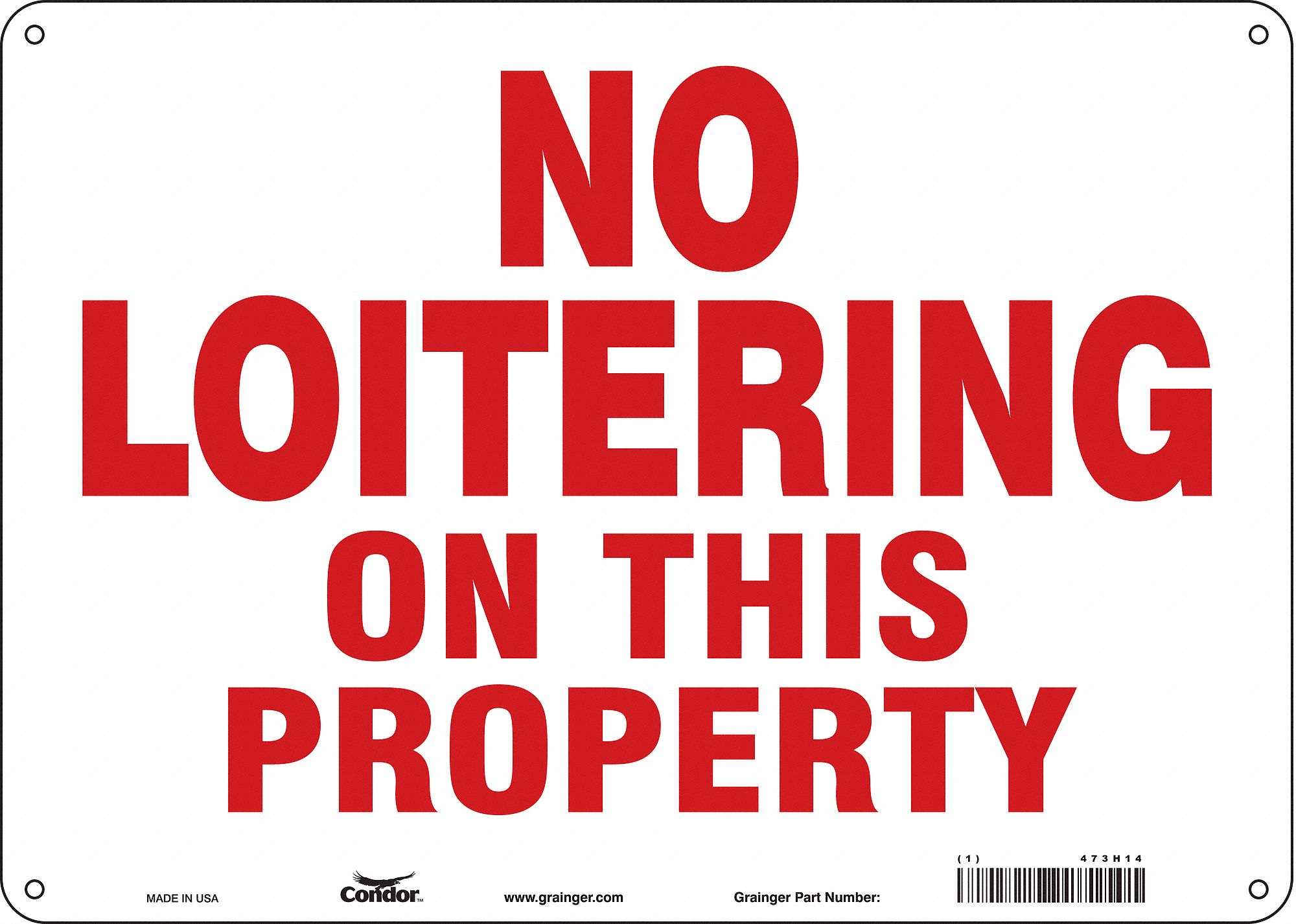 Safety Sign: Polyethylene, Mounting Holes Sign Mounting, 10 in x 14 in Nominal Sign Size