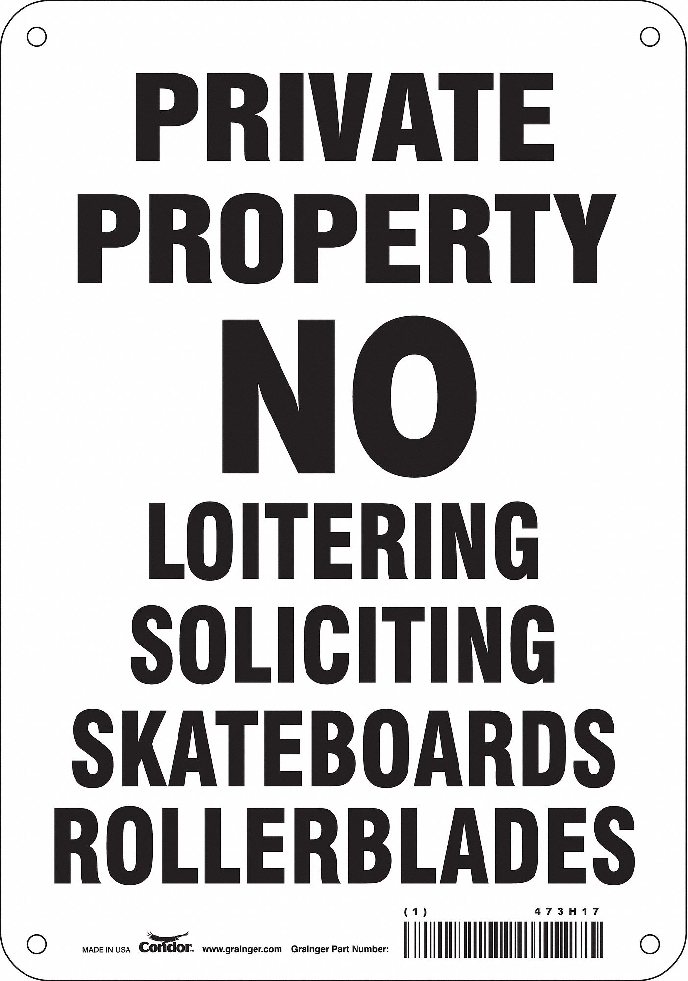 Safety Sign: Aluminum, Mounting Holes Sign Mounting, 10 in x 7 in Nominal Sign Size, 0.032 in Thick