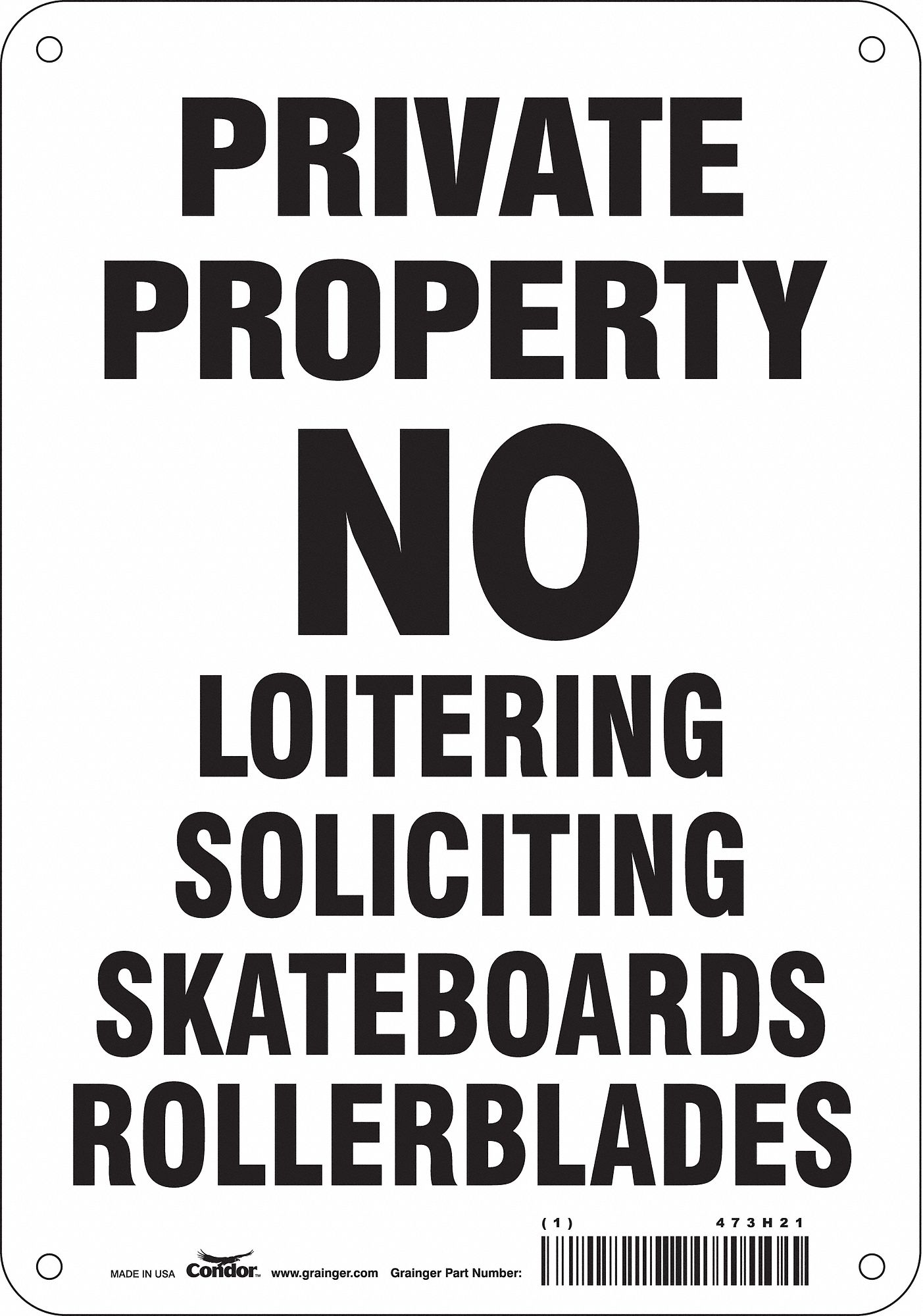 Safety Sign: Polyethylene, Mounting Holes Sign Mounting, 10 in x 7 in Nominal Sign Size