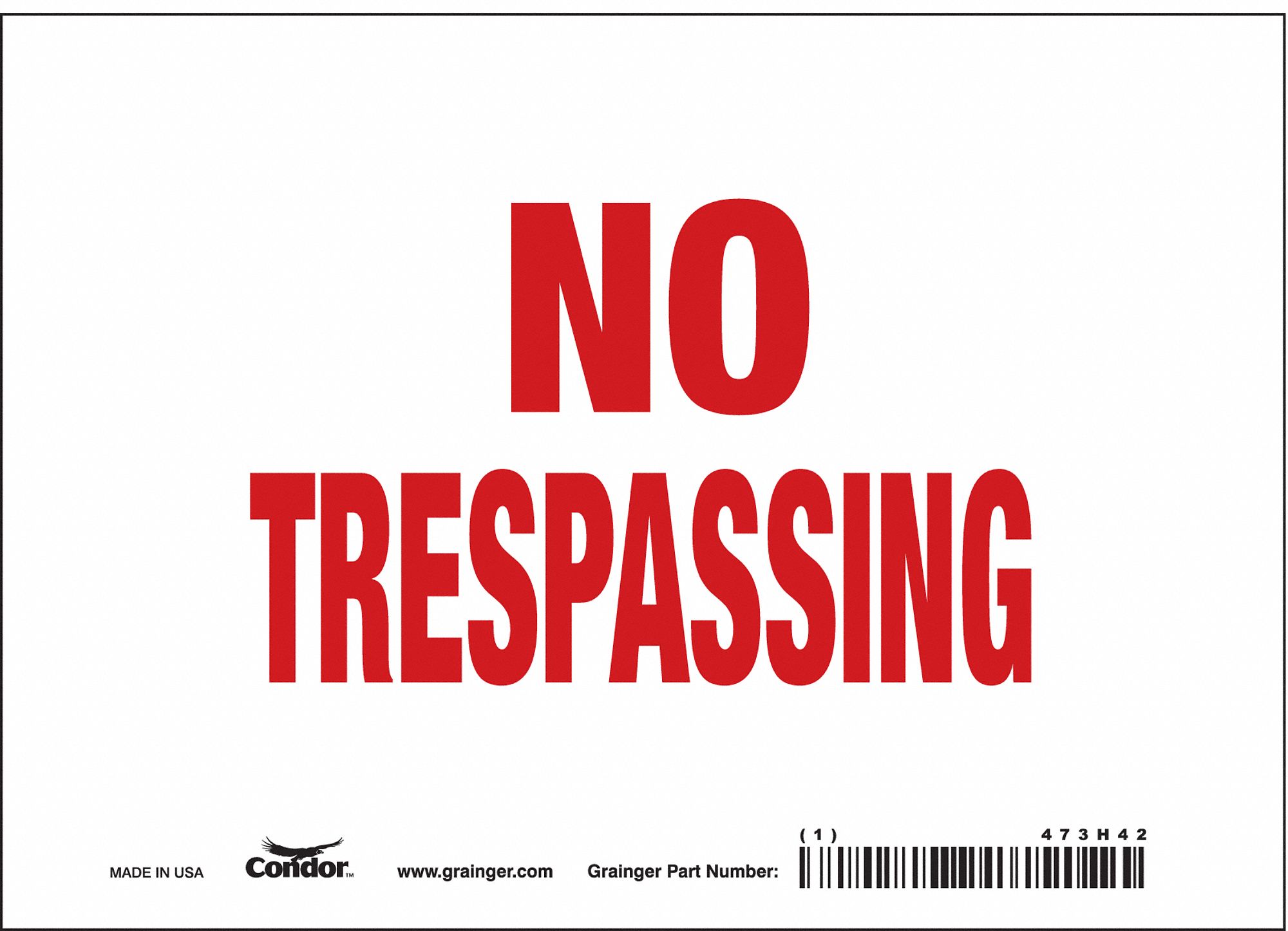 Safety Sign: Vinyl, Adhesive Sign Mounting, 5 in x 7 in Nominal Sign Size, Not Retroreflective