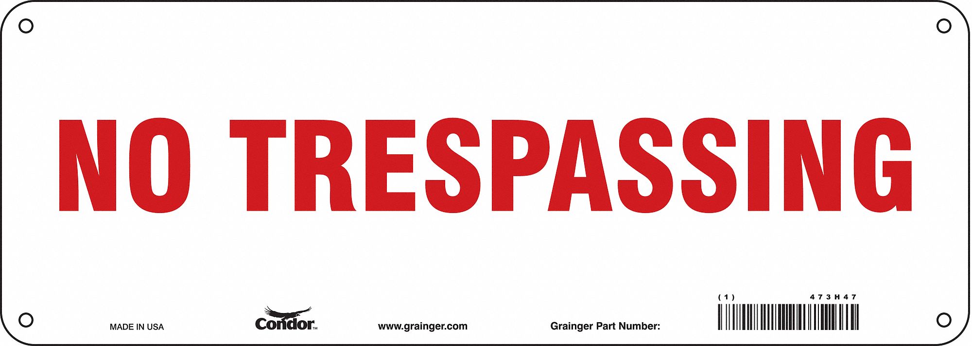 Safety Sign, 5 in x 14 in, Polyethylene