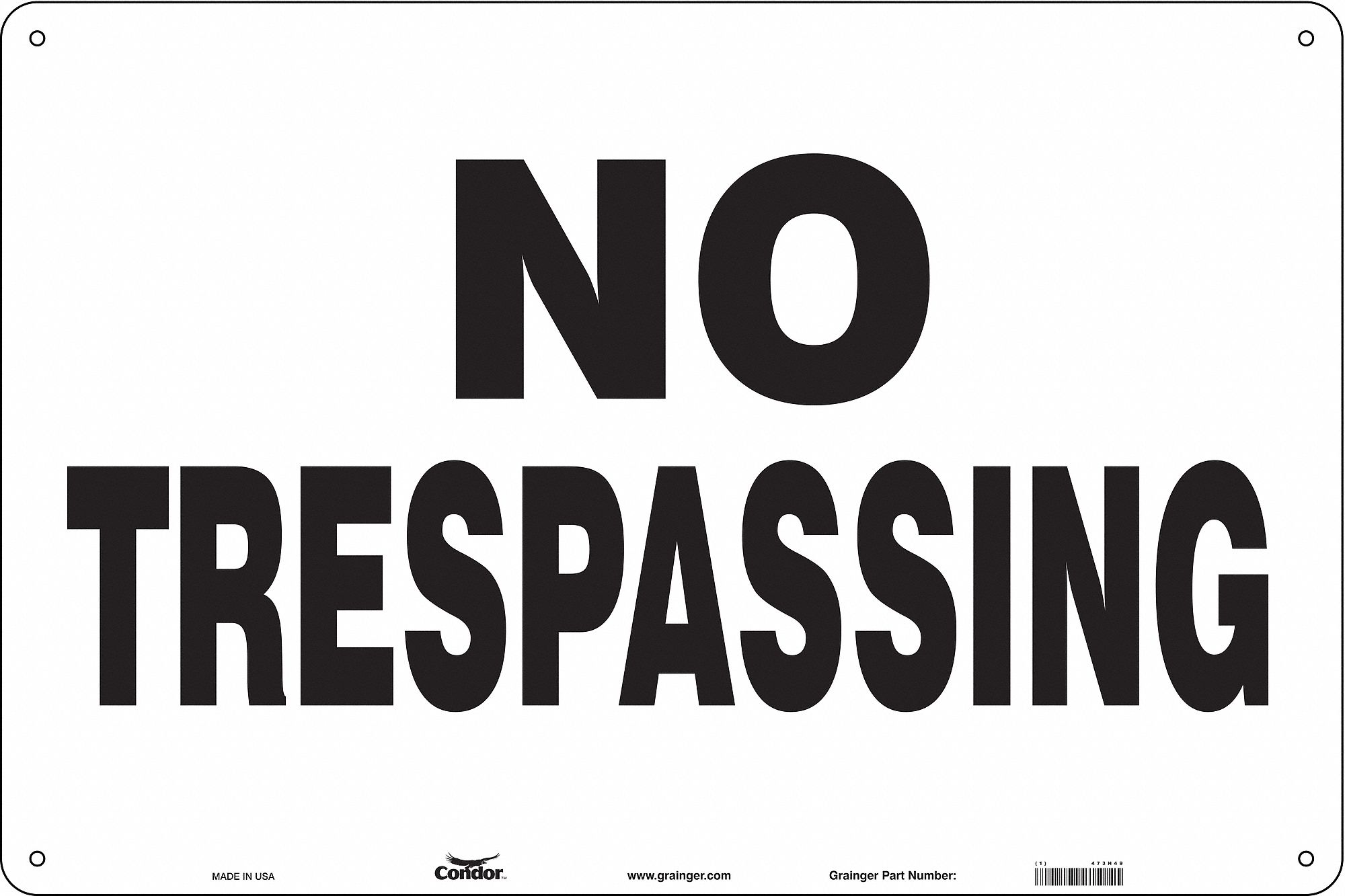 Safety Sign, 24 in x 36 in, Aluminum