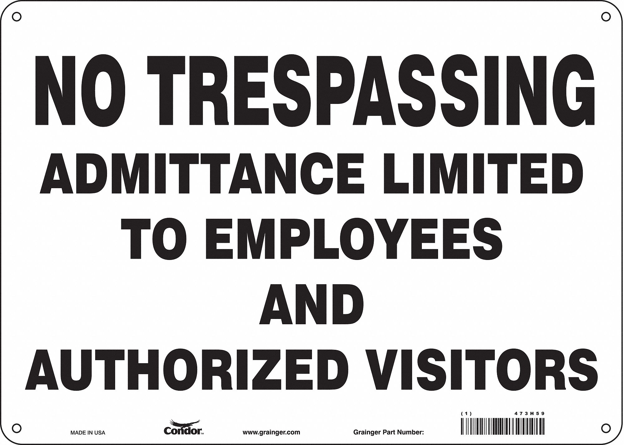 PANNEAU SECURITE,10PO X 14PO,ALUMINIUM