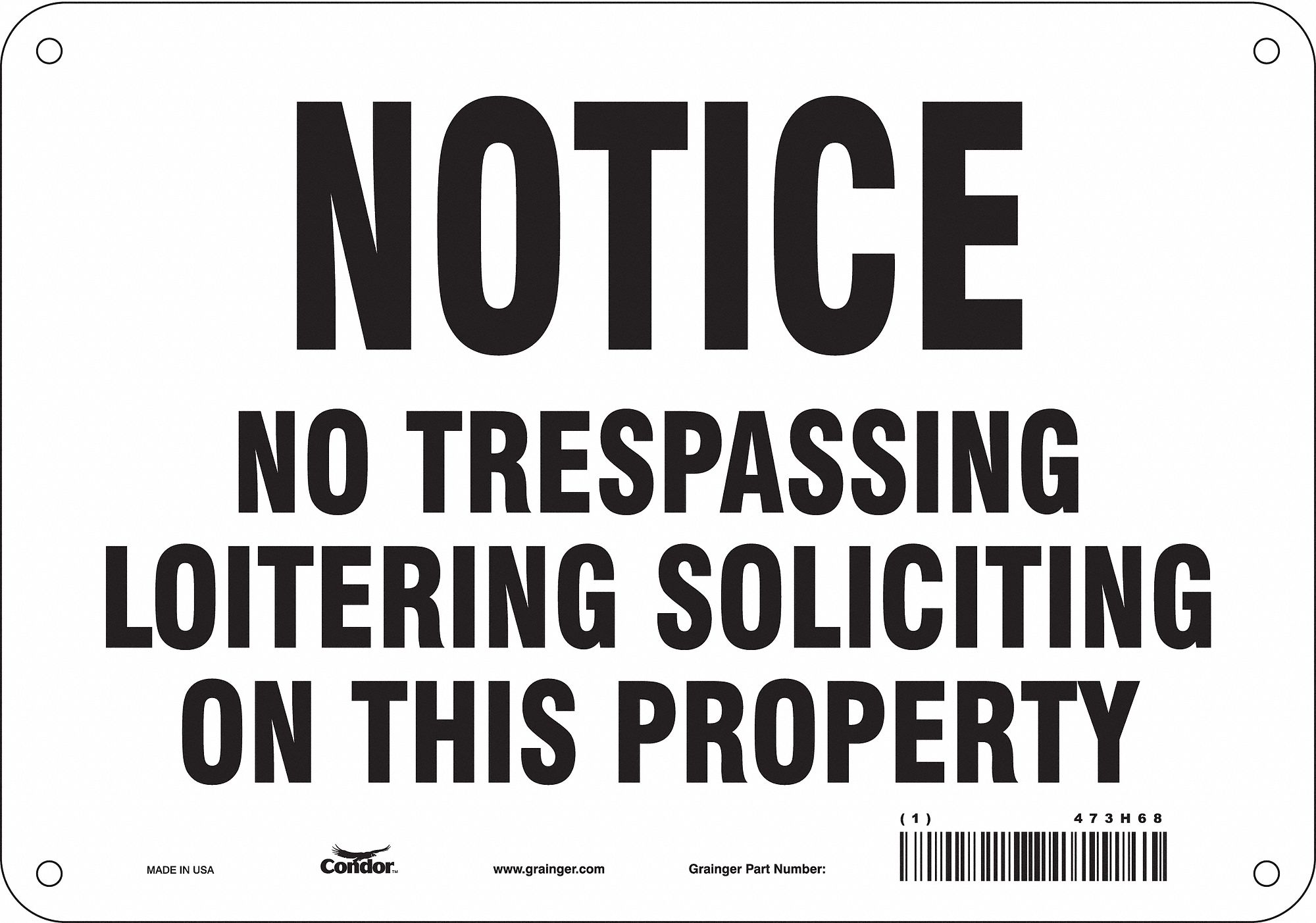 Safety Sign: Aluminum, Mounting Holes Sign Mounting, 7 in x 10 in Nominal Sign Size, 0.032 in Thick