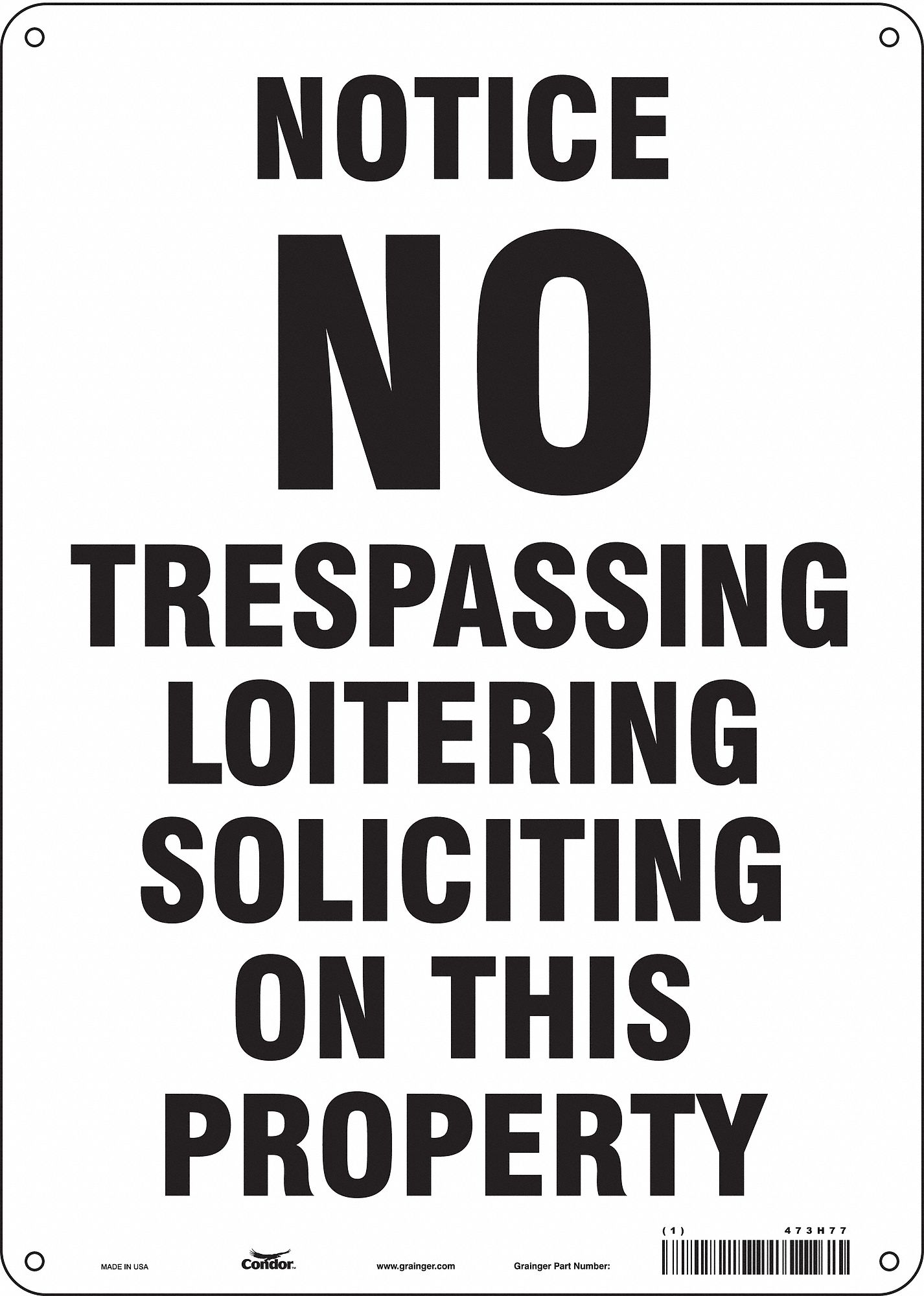 Safety Sign: Aluminum, Mounting Holes Sign Mounting, 14 in x 10 in Nominal Sign Size, 0.032 in Thick
