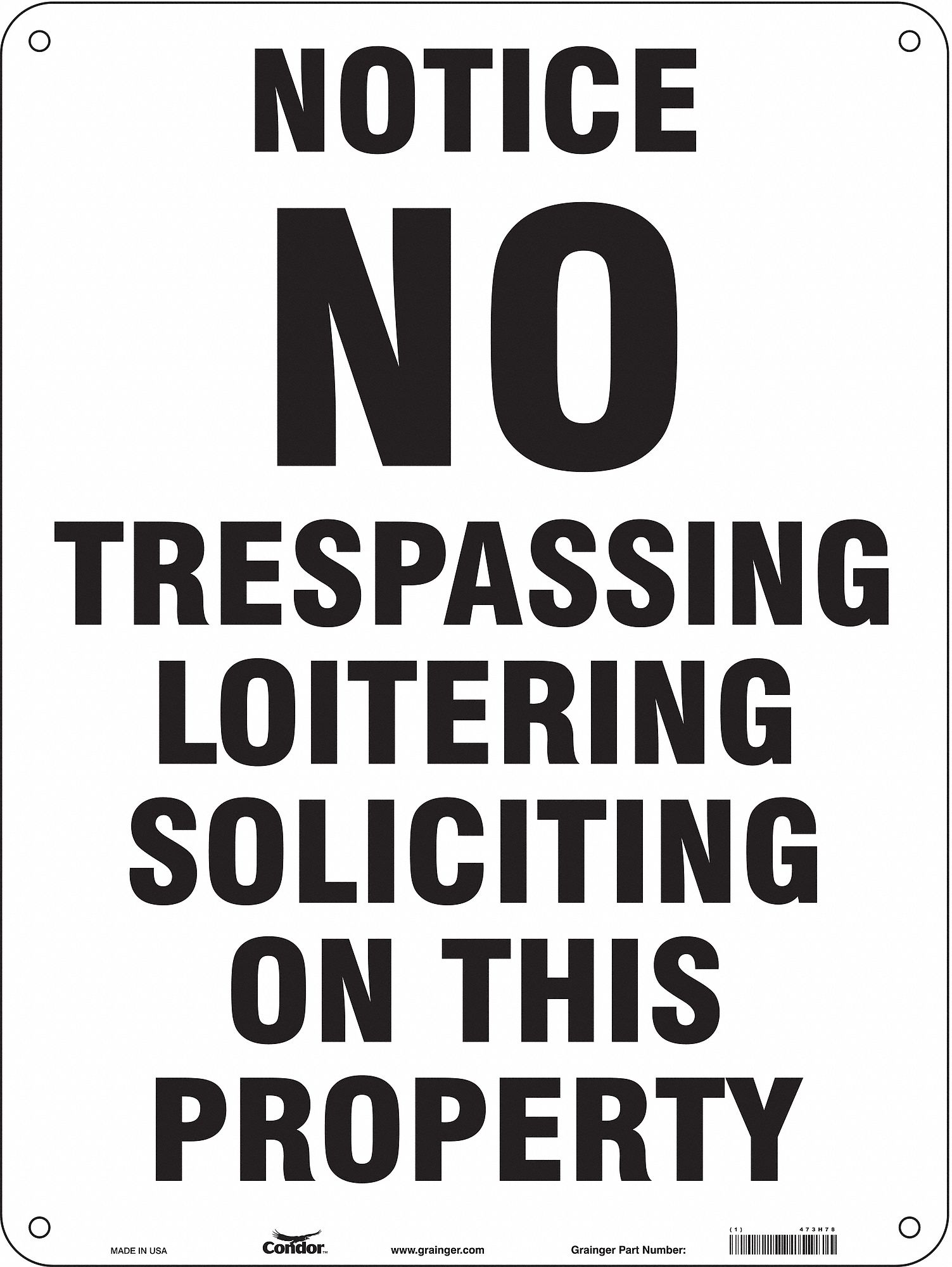 Safety Sign: Aluminum, Mounting Holes Sign Mounting, 24 in x 18 in Nominal Sign Size, 0.032 in Thick