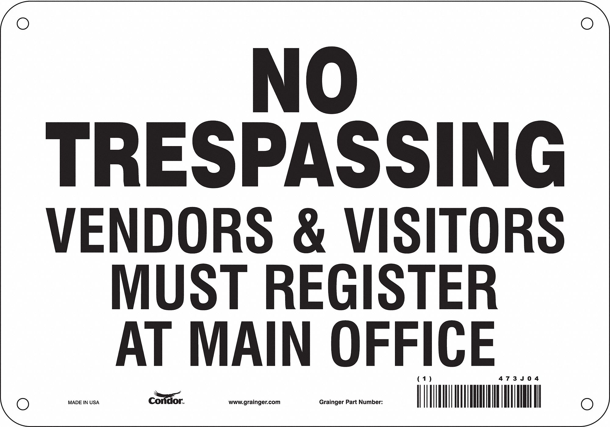 Safety Sign, 7 in x 10 in, Aluminum