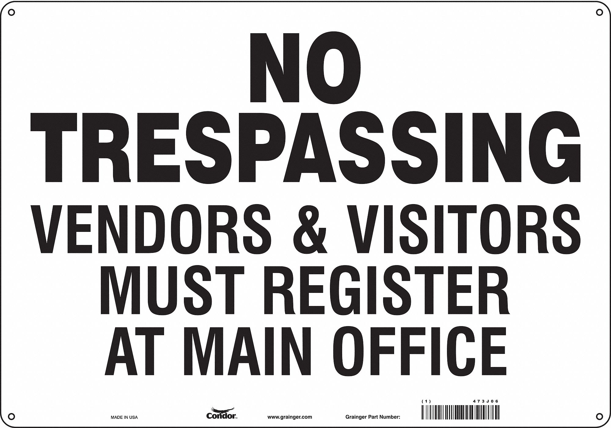 Safety Sign, 14 in x 20 in, Aluminum