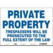 Private Property Trespassers Will Be Prosecuted To The Full Extent Of The Law Signs