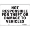Not Responsible For Theft Or Damage To Vehicles Signs
