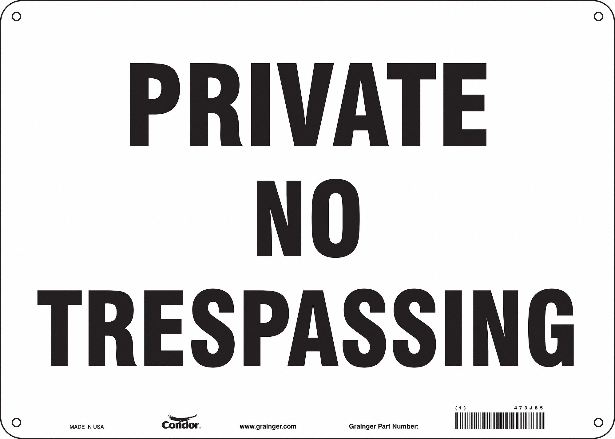 Safety Sign: Polyethylene, Mounting Holes Sign Mounting, 10 in x 14 in Nominal Sign Size