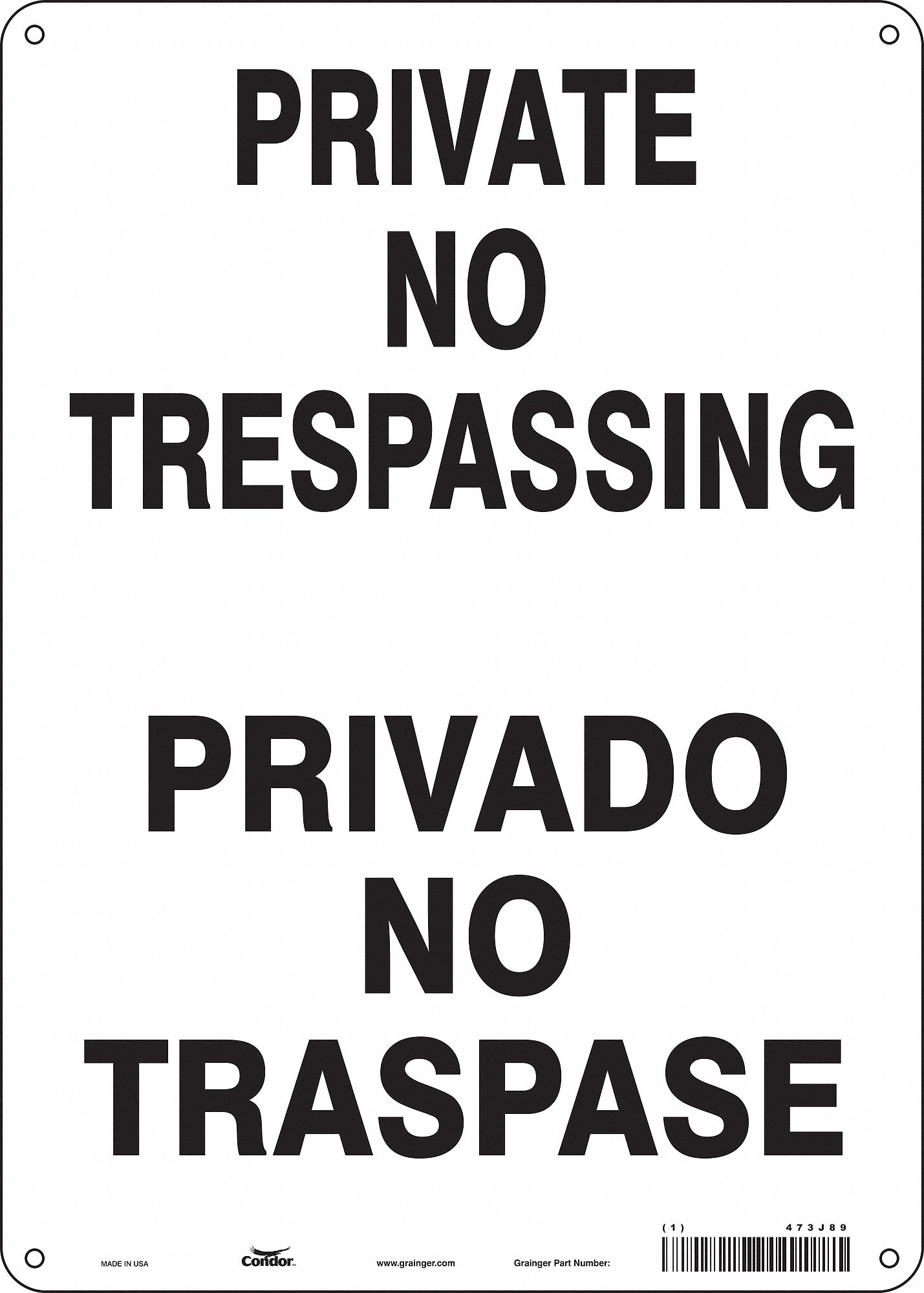 Safety Sign: Aluminum, Mounting Holes Sign Mounting, 14 in x 10 in Nominal Sign Size, 0.032 in Thick