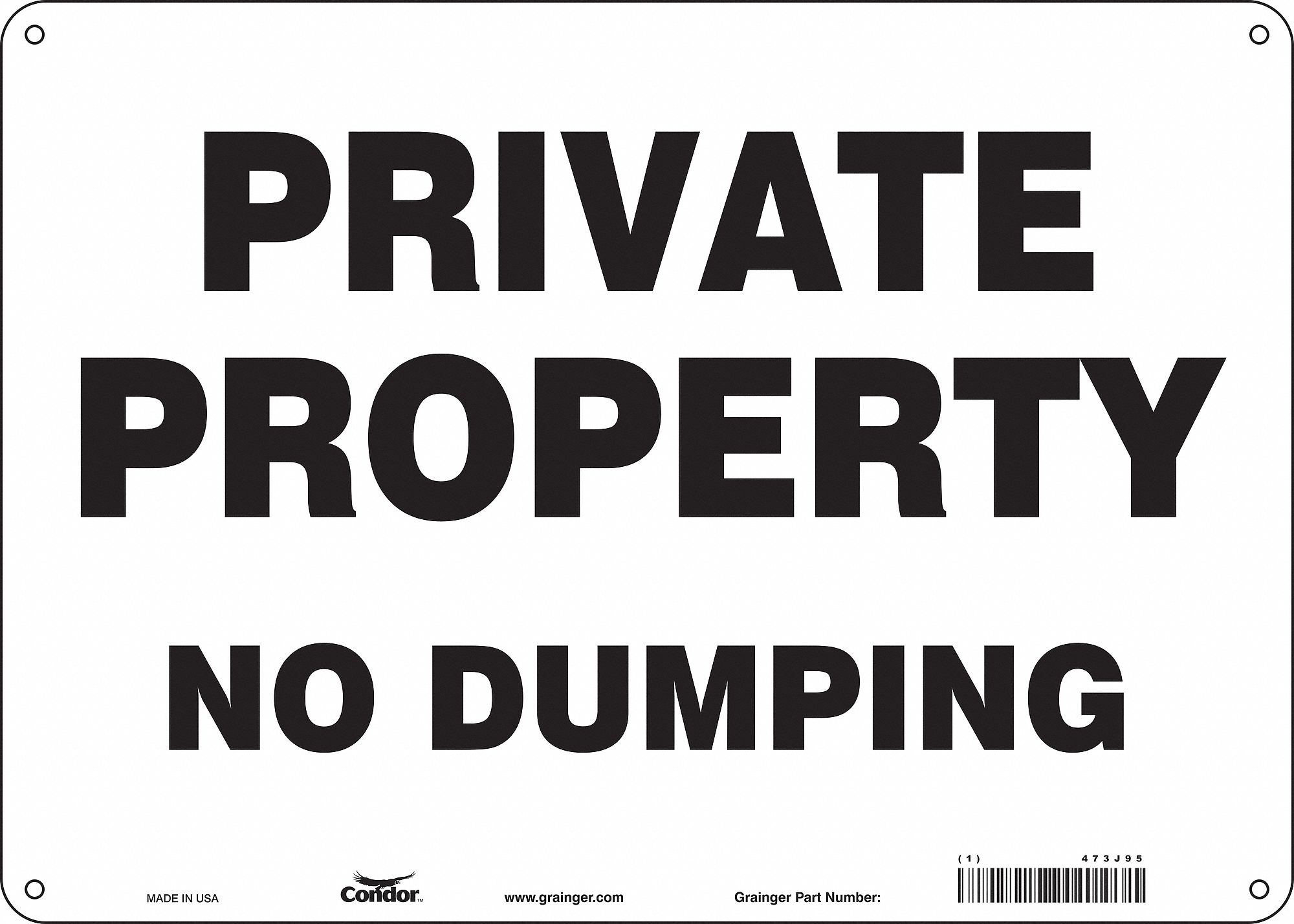 Safety Sign: Aluminum, Mounting Holes Sign Mounting, 10 in x 14 in Nominal Sign Size, 0.032 in Thick