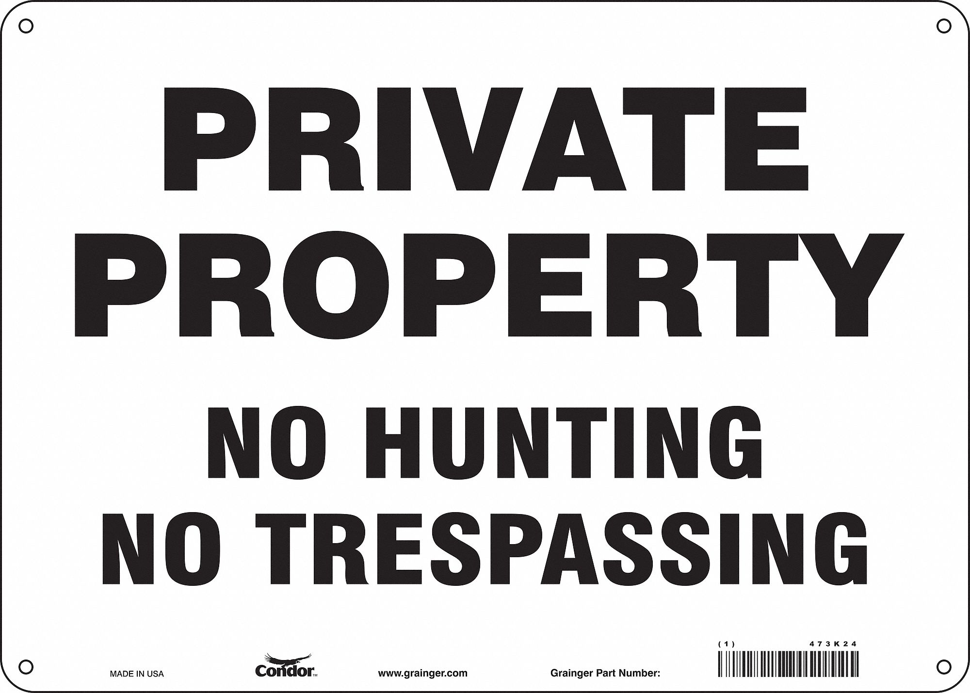 Safety Sign: Aluminum, Mounting Holes Sign Mounting, 10 in x 14 in Nominal Sign Size, 0.032 in Thick