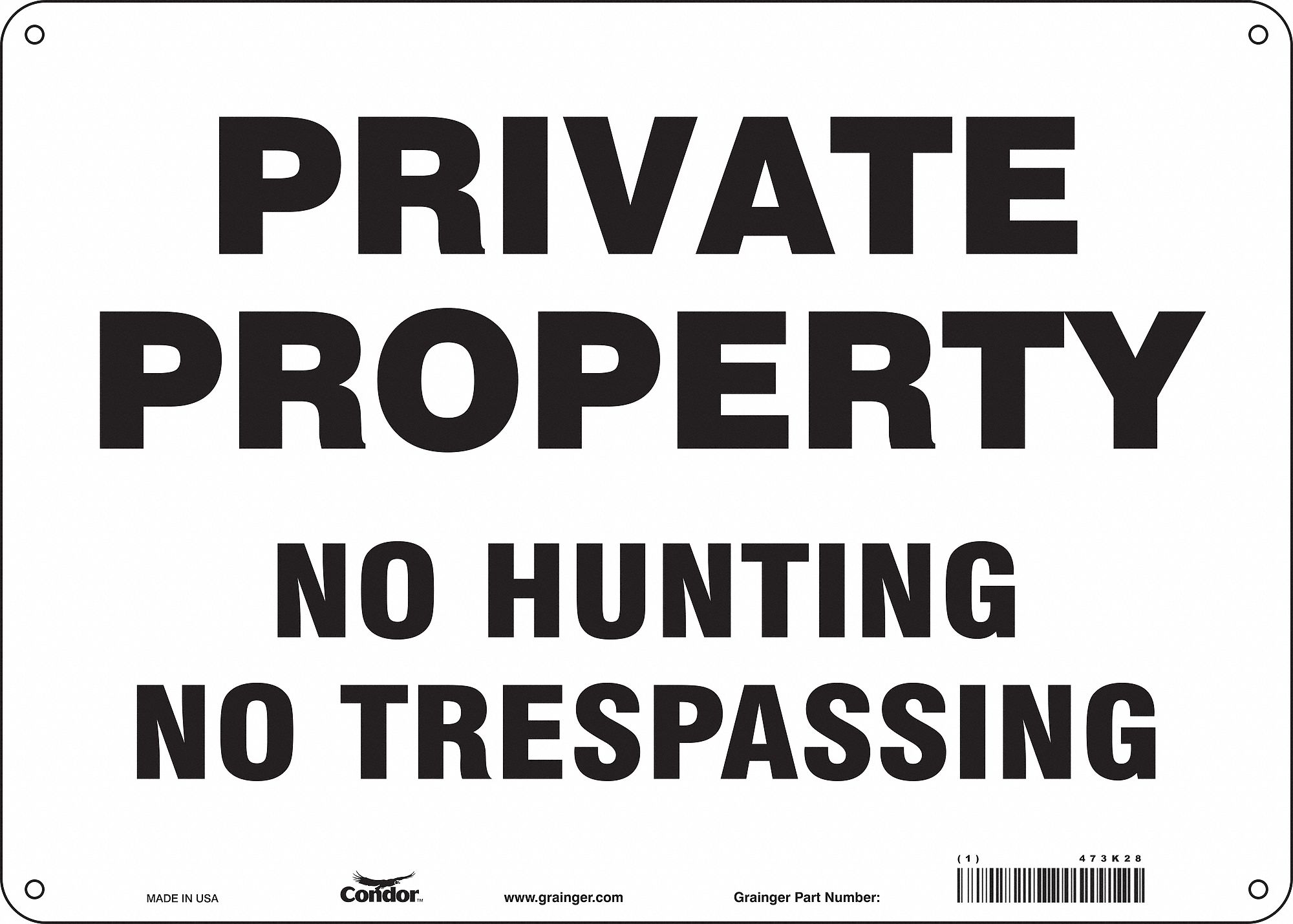Safety Sign: Polyethylene, Mounting Holes Sign Mounting, 10 in x 14 in Nominal Sign Size