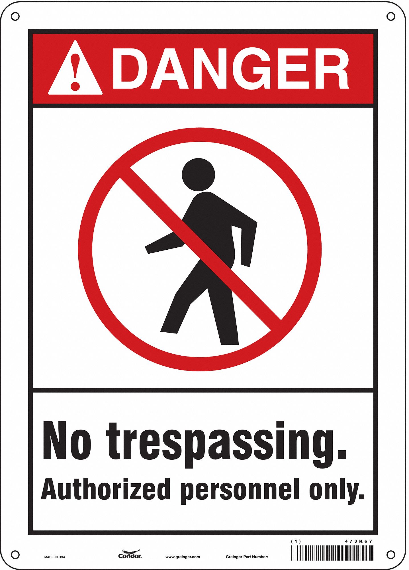 Safety Sign, 14 in x 10 in, Aluminum
