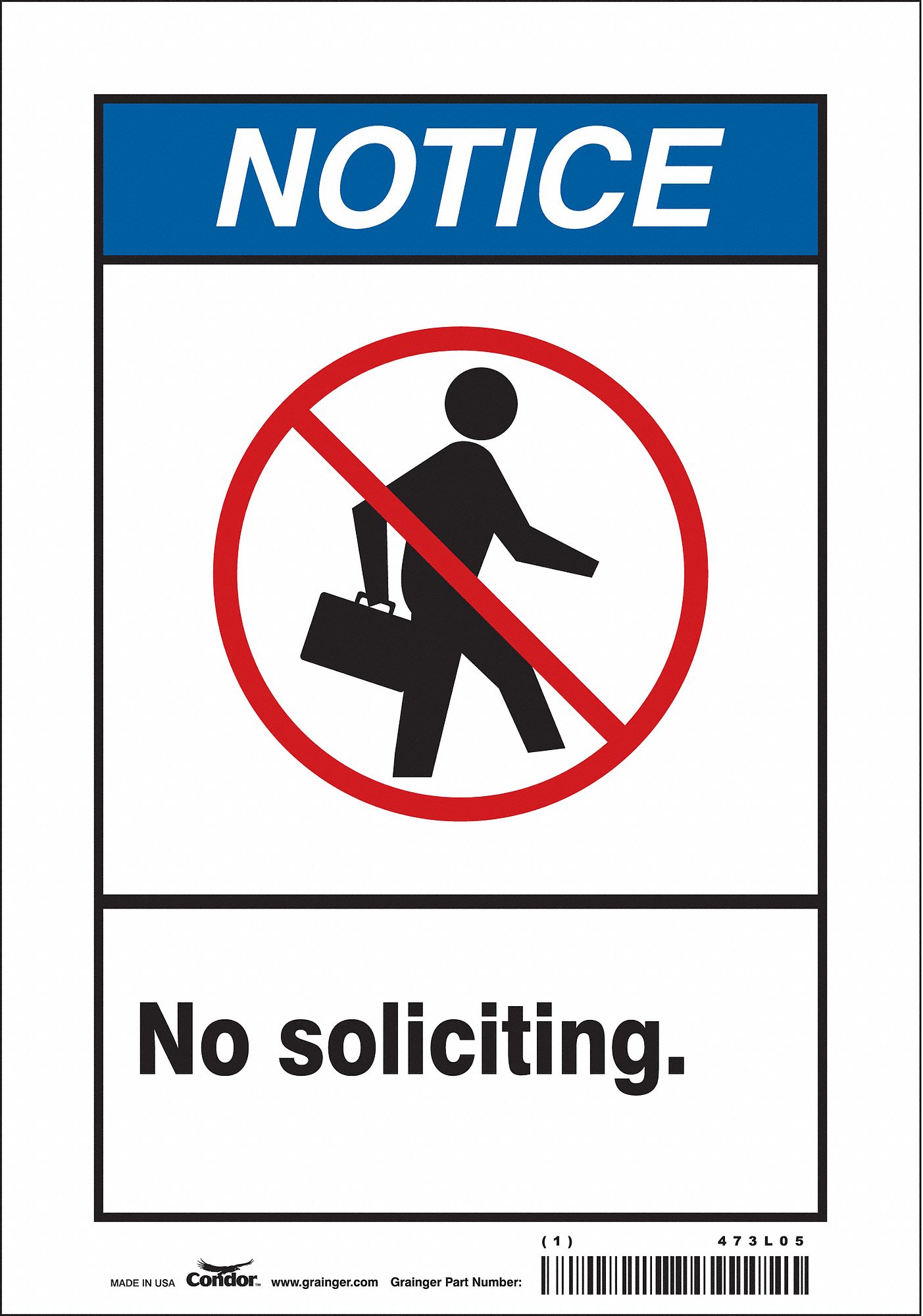 Safety Sign: Vinyl, Adhesive Sign Mounting, 10 in x 7 in Nominal Sign Size, Not Retroreflective