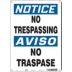 Notice/Aviso: No Trespassing/No Traspase Signs