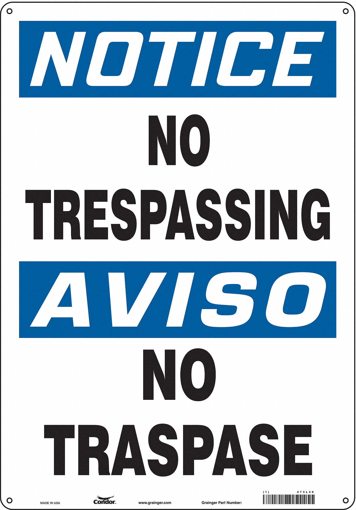 Safety Sign, 20 in x 14 in, Polyethylene
