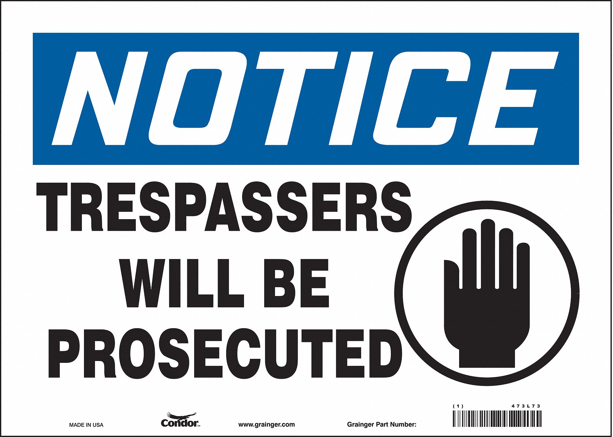 Safety Sign: Vinyl, Adhesive Sign Mounting, 10 in x 14 in Nominal Sign Size, Not Retroreflective