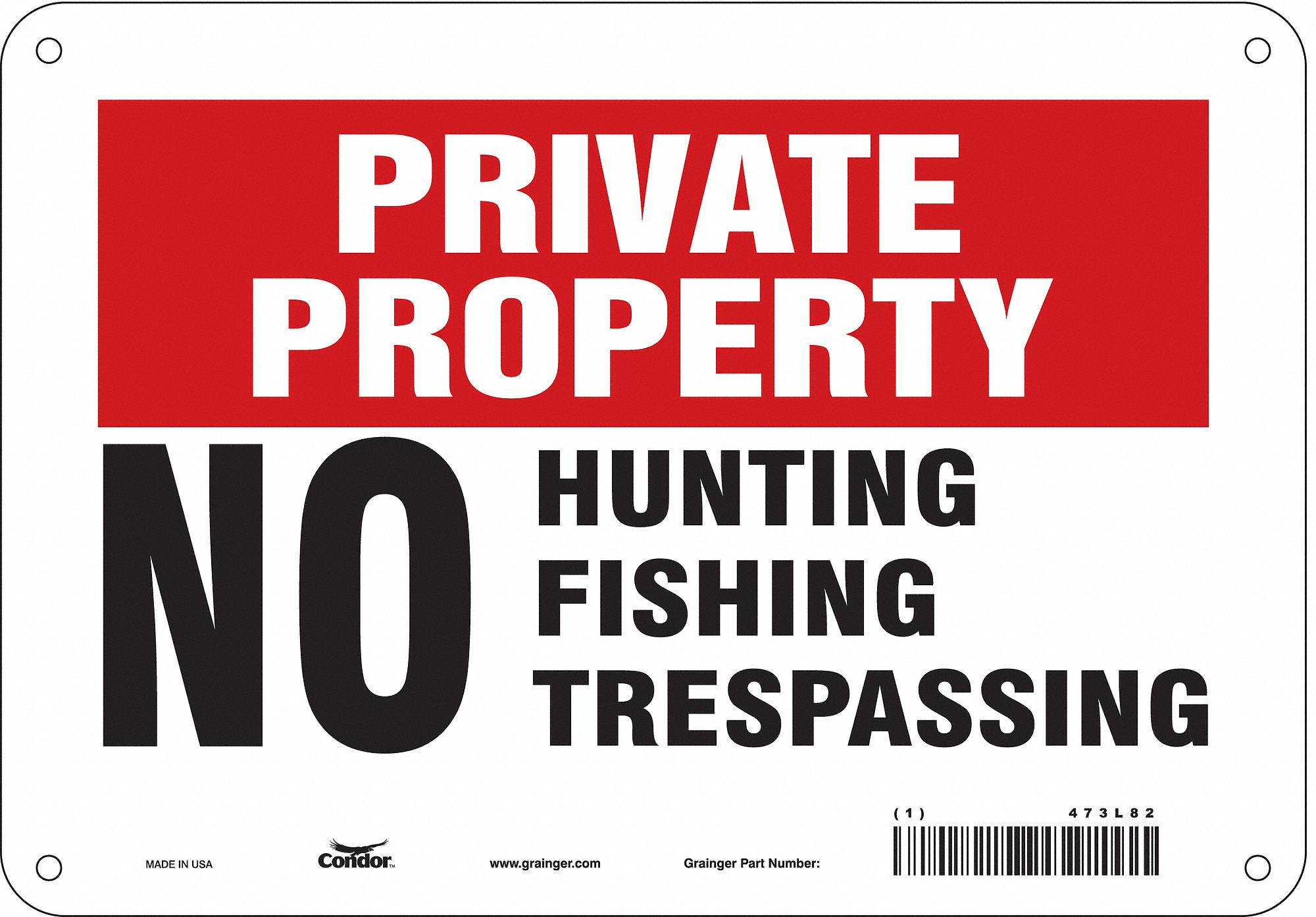 Safety Sign: Polyethylene, Mounting Holes Sign Mounting, 7 in x 10 in Nominal Sign Size