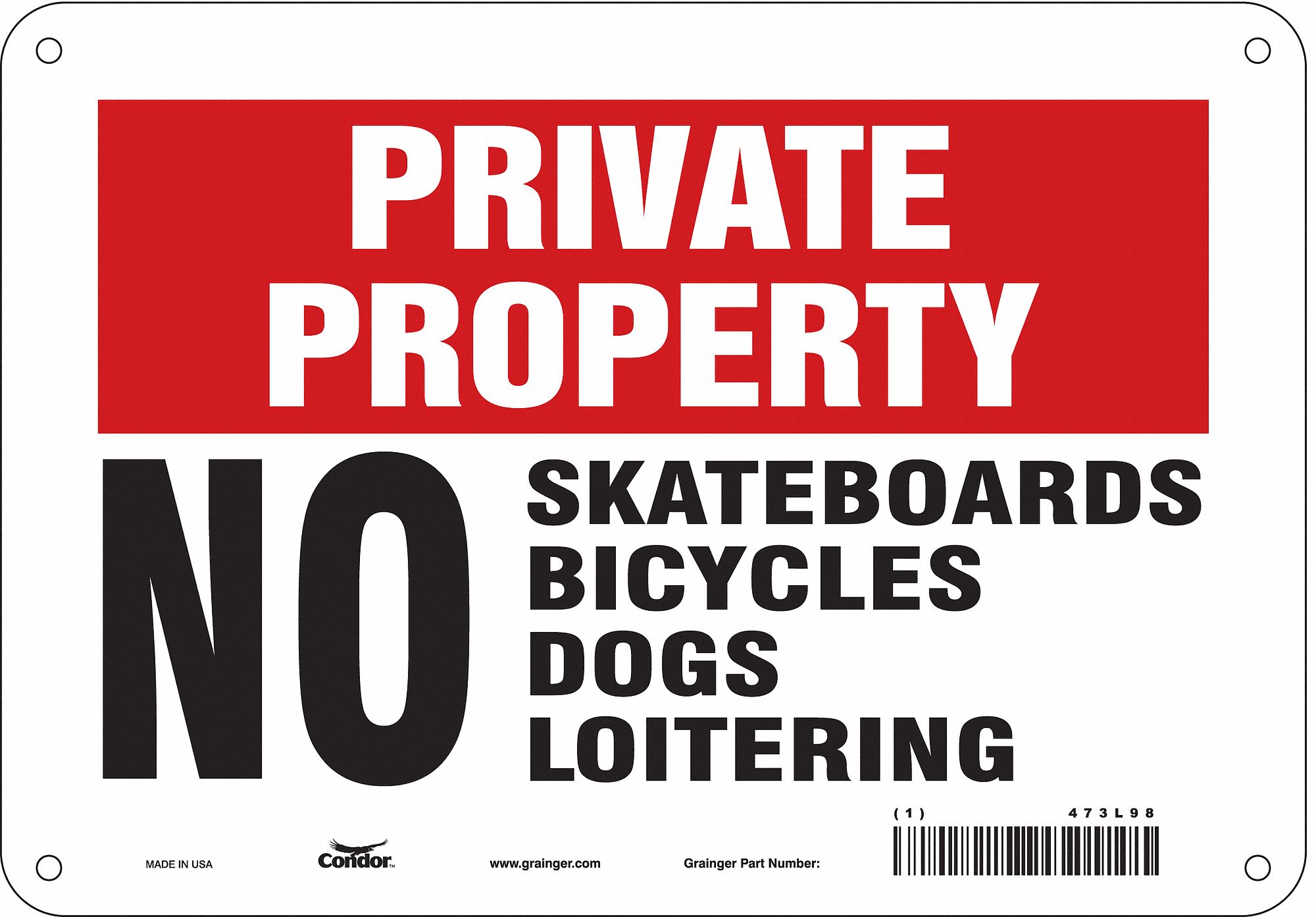 Safety Sign, 7 in x 10 in, Aluminum