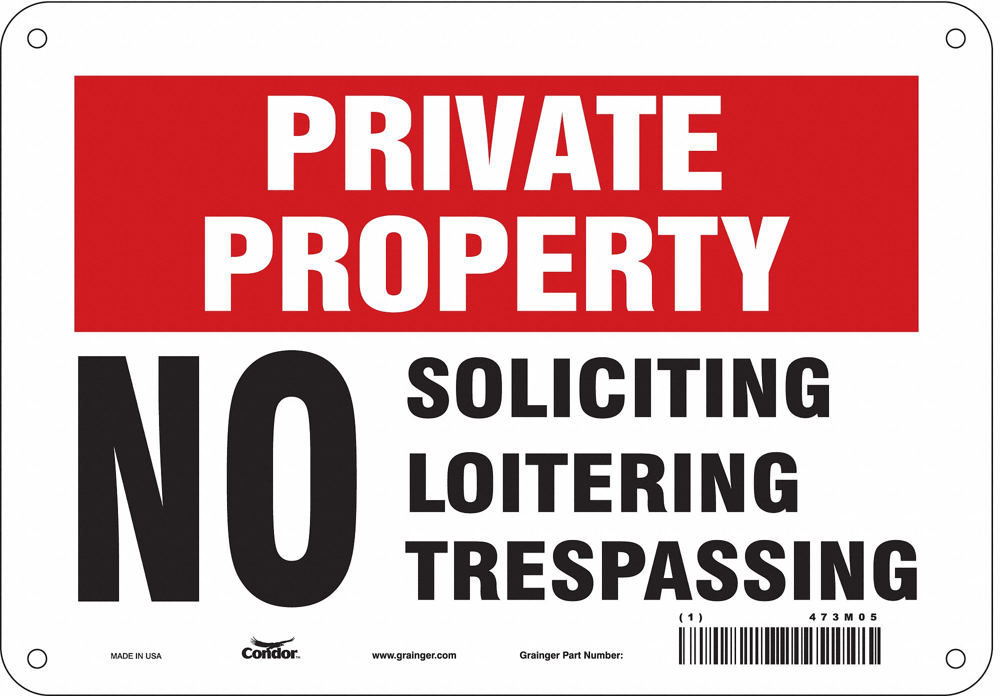 Safety Sign: Aluminum, Mounting Holes Sign Mounting, 7 in x 10 in Nominal Sign Size, 0.032 in Thick