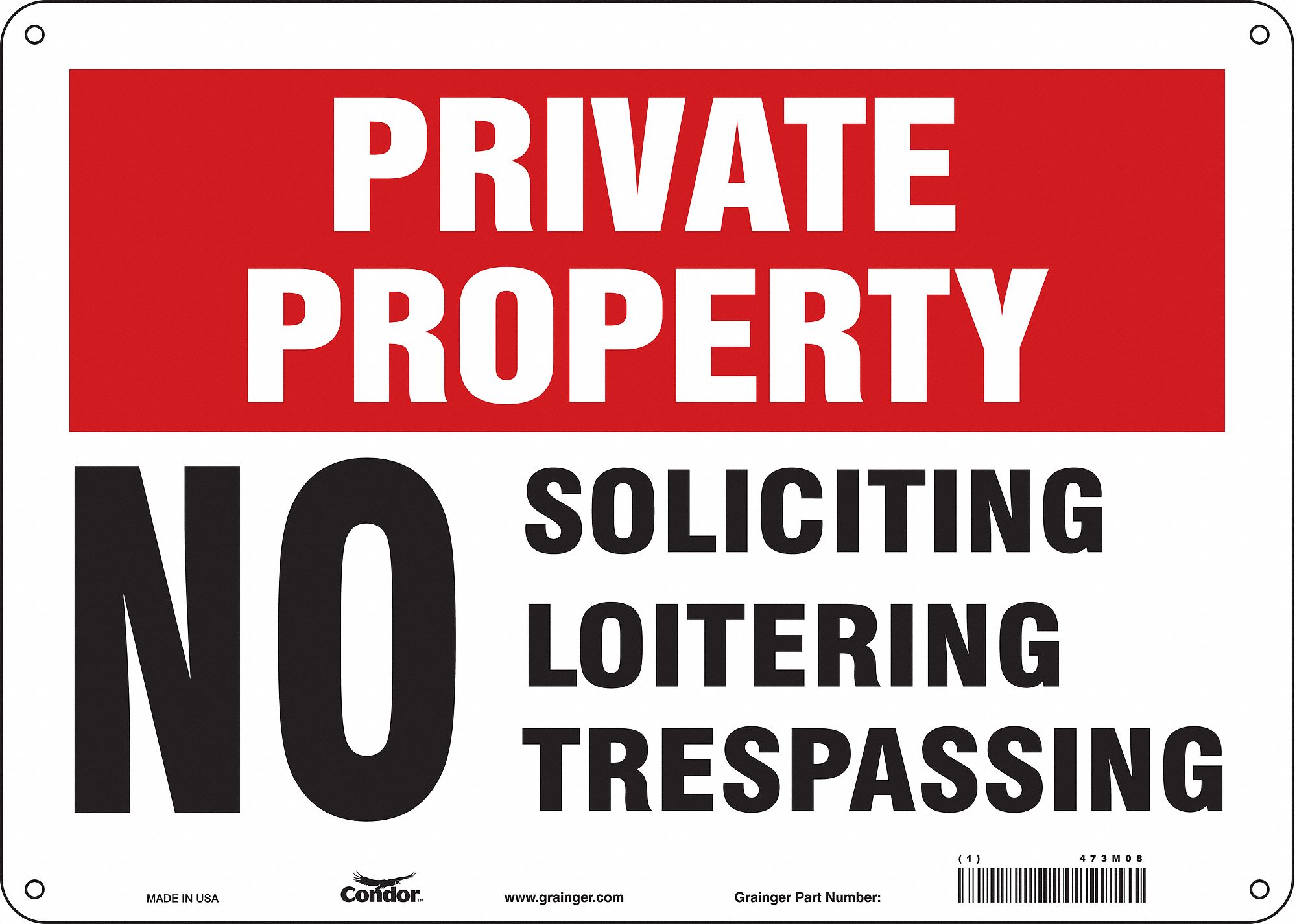 Safety Sign: Polyethylene, Mounting Holes Sign Mounting, 10 in x 14 in Nominal Sign Size