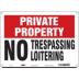 Private Property: No Trespassing No Loitering Signs